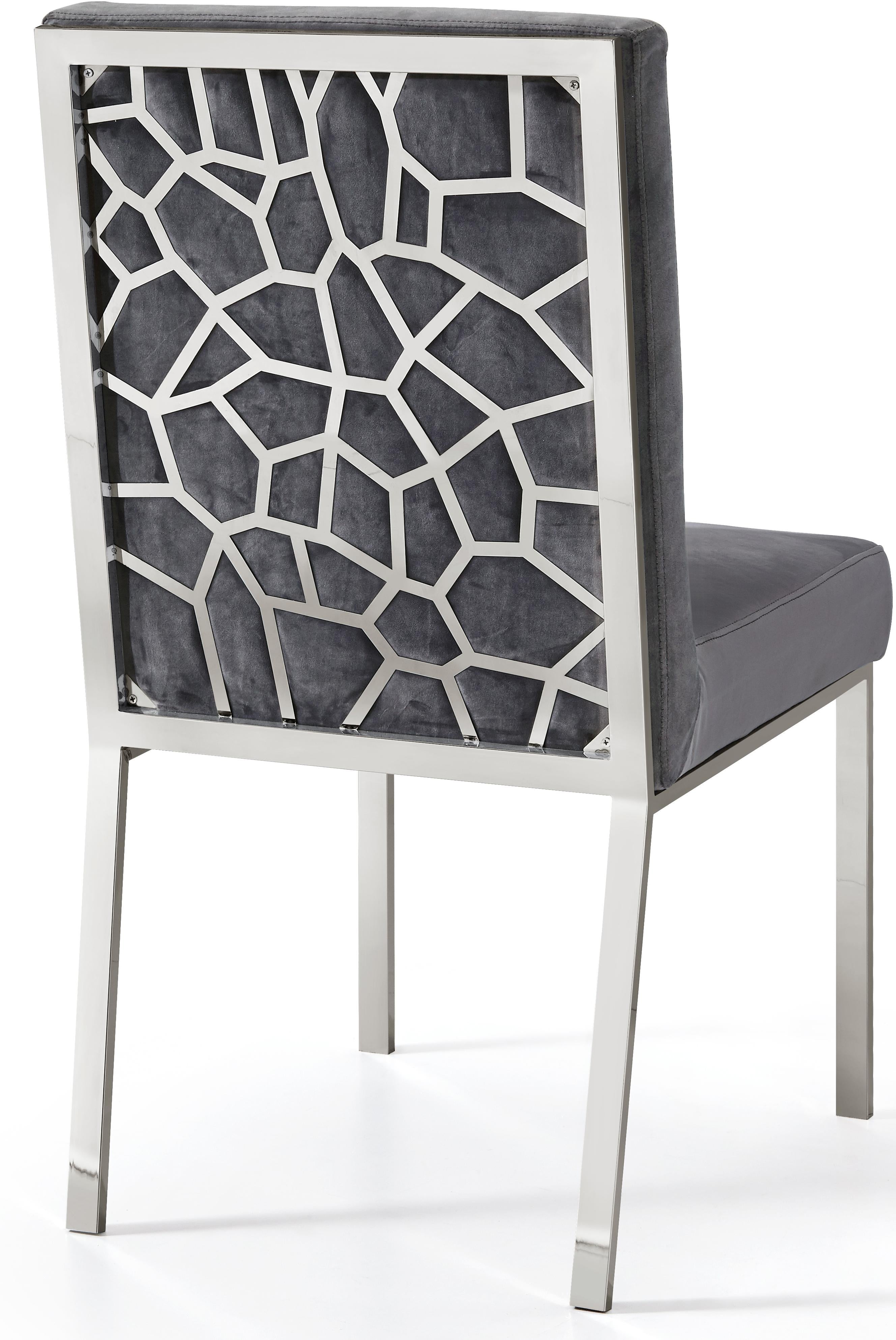 Opal Grey Velvet Dining Chair - Luxury Home Furniture (MI)