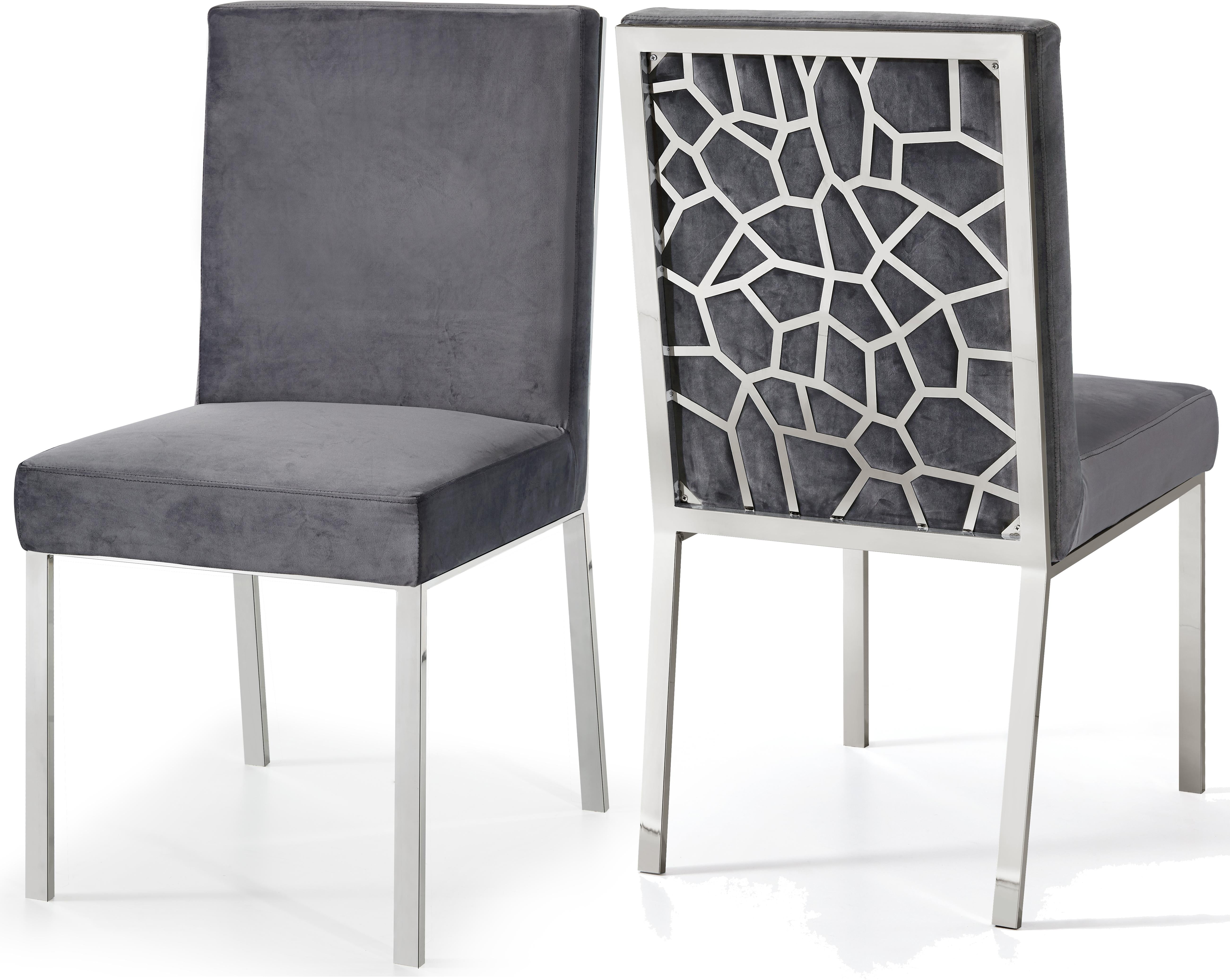 Opal Grey Velvet Dining Chair - Luxury Home Furniture (MI)