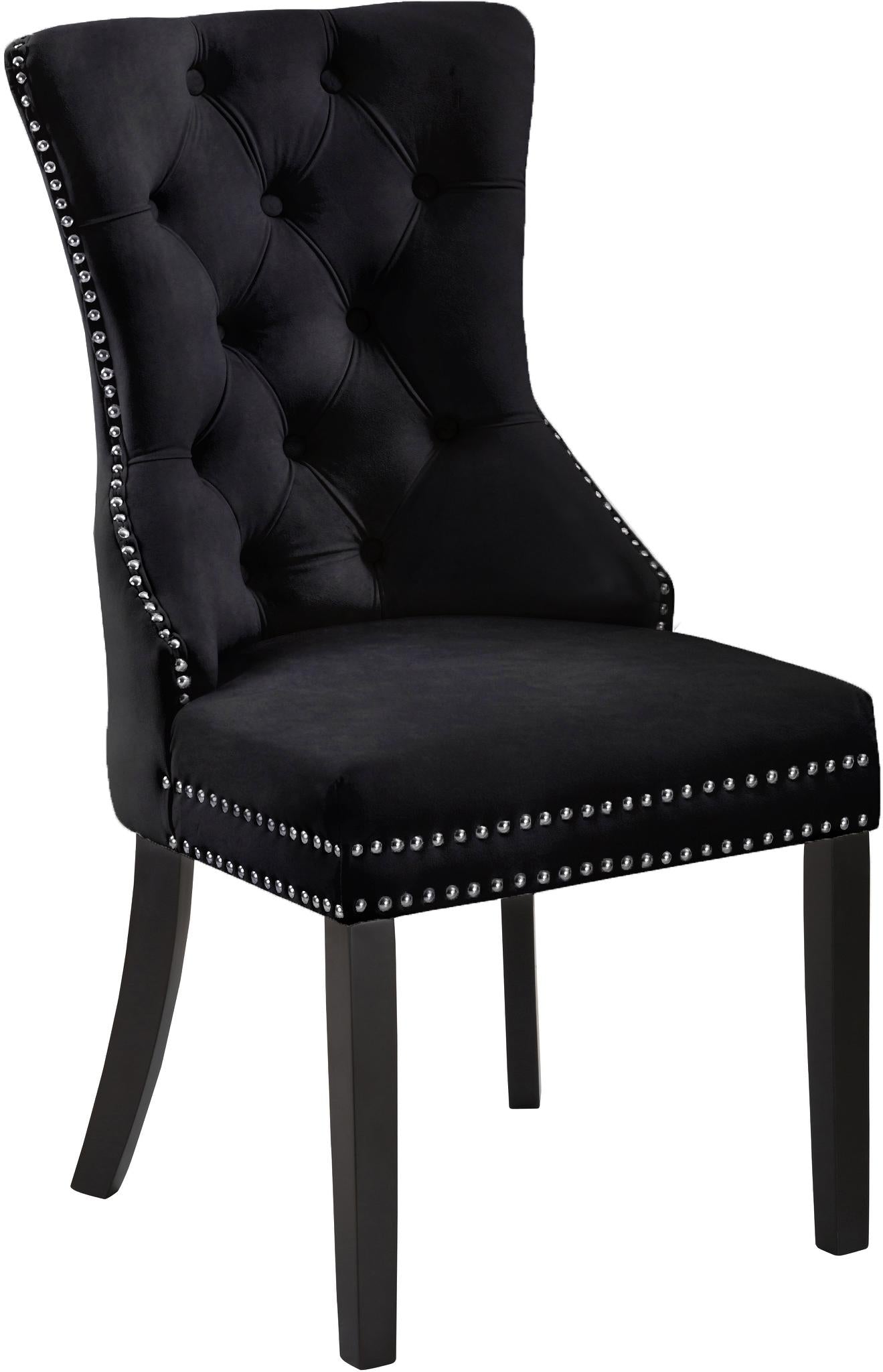 Nikki Black Velvet Dining Chair - Luxury Home Furniture (MI)