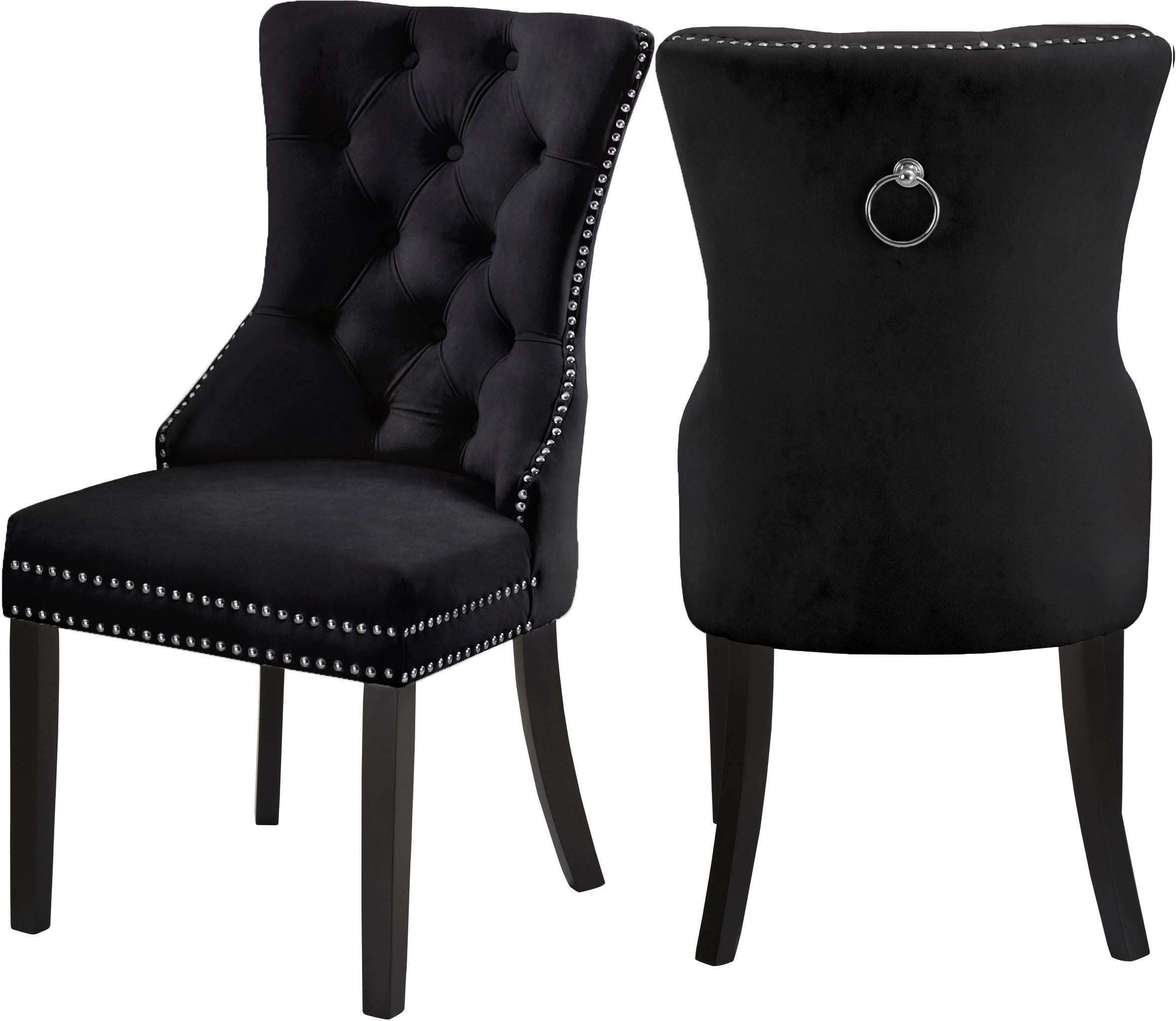 Nikki Black Velvet Dining Chair - Luxury Home Furniture (MI)
