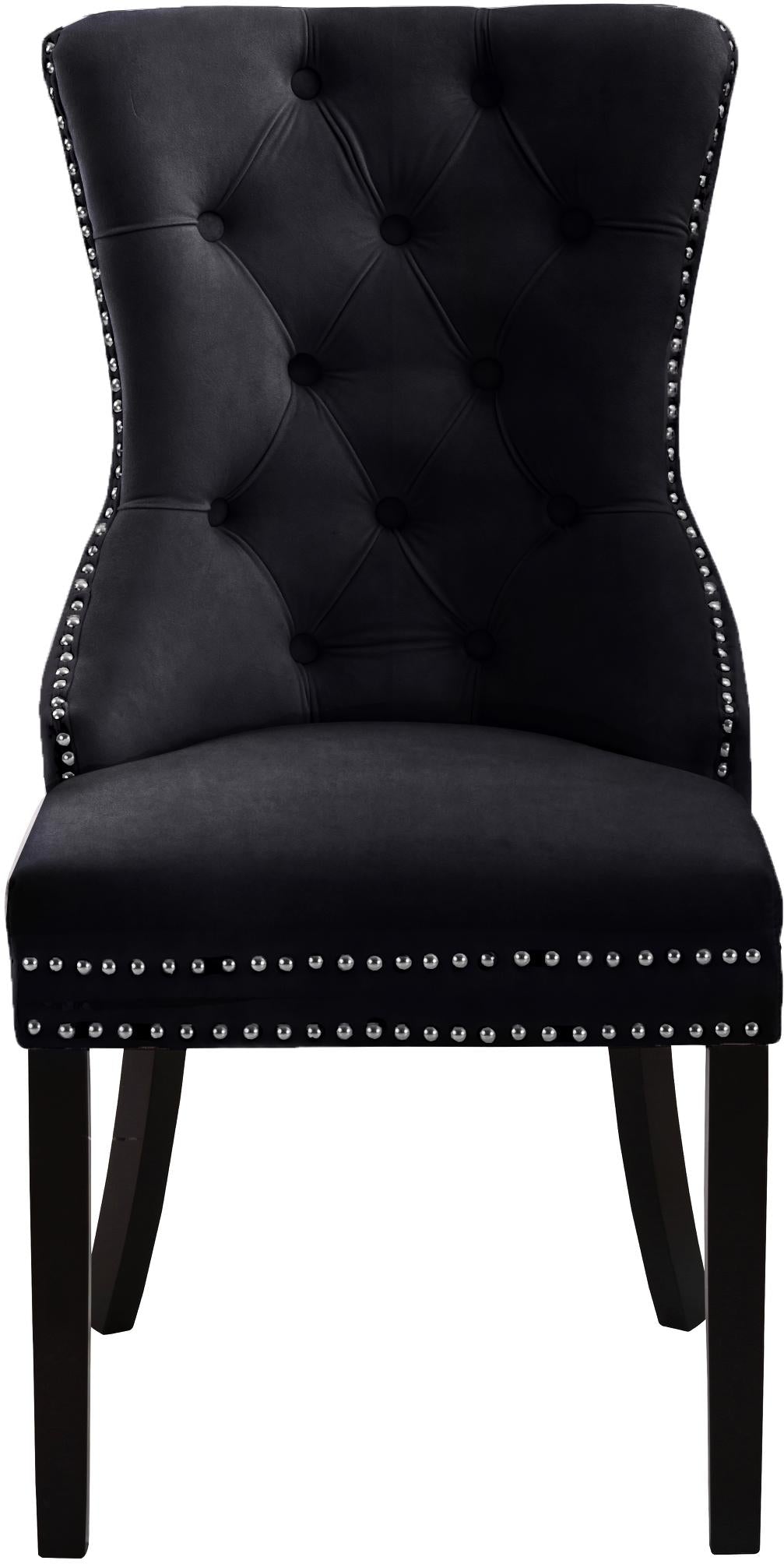 Nikki Black Velvet Dining Chair - Luxury Home Furniture (MI)