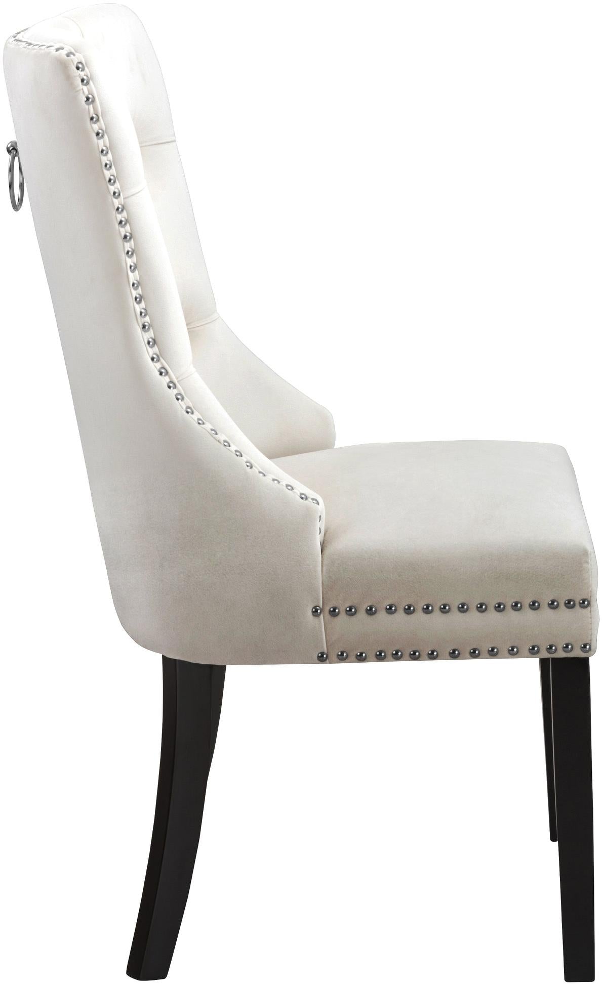 Nikki Cream Velvet Dining Chair - Luxury Home Furniture (MI)