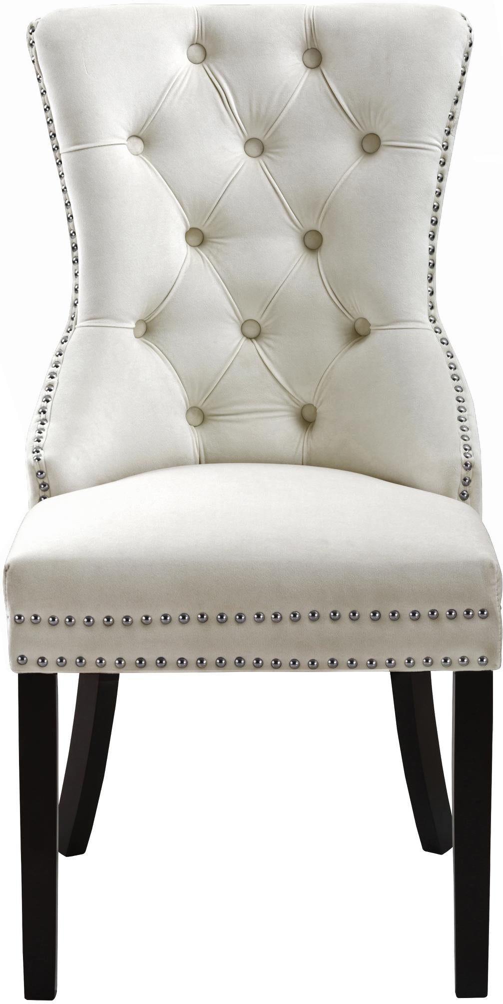 Nikki Cream Velvet Dining Chair - Luxury Home Furniture (MI)