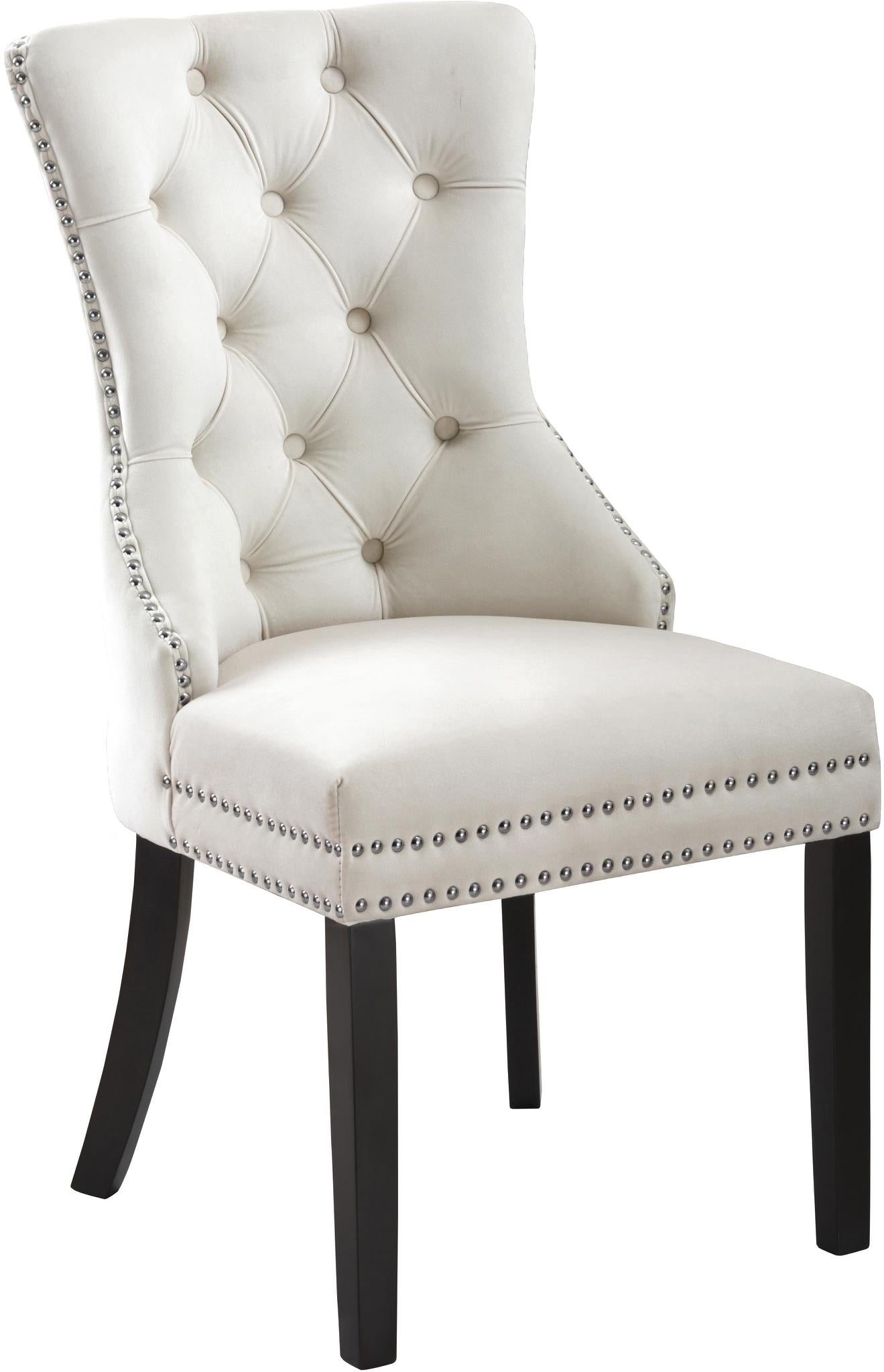 Nikki Cream Velvet Dining Chair - Luxury Home Furniture (MI)