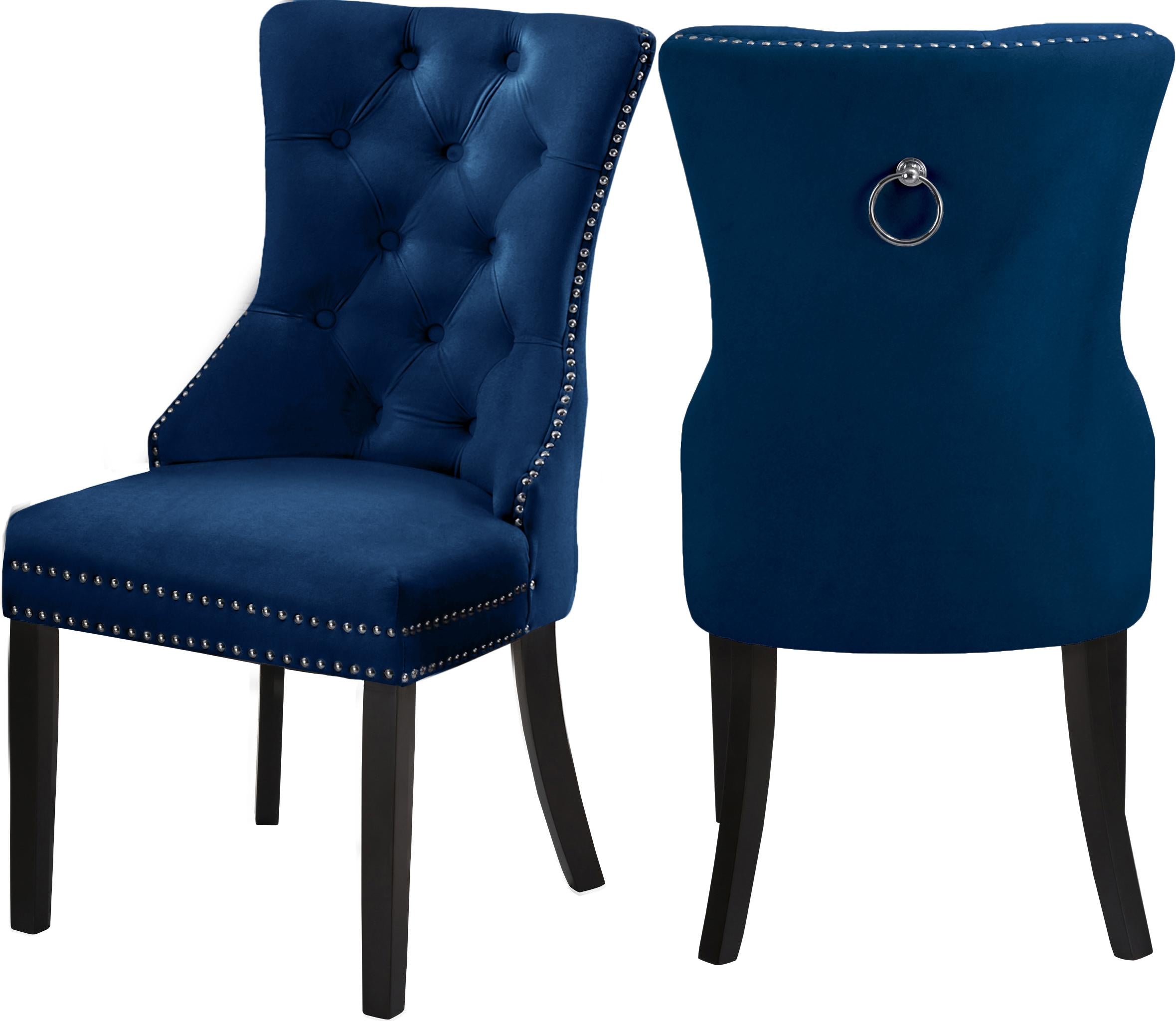Nikki Navy Velvet Dining Chair - Luxury Home Furniture (MI)