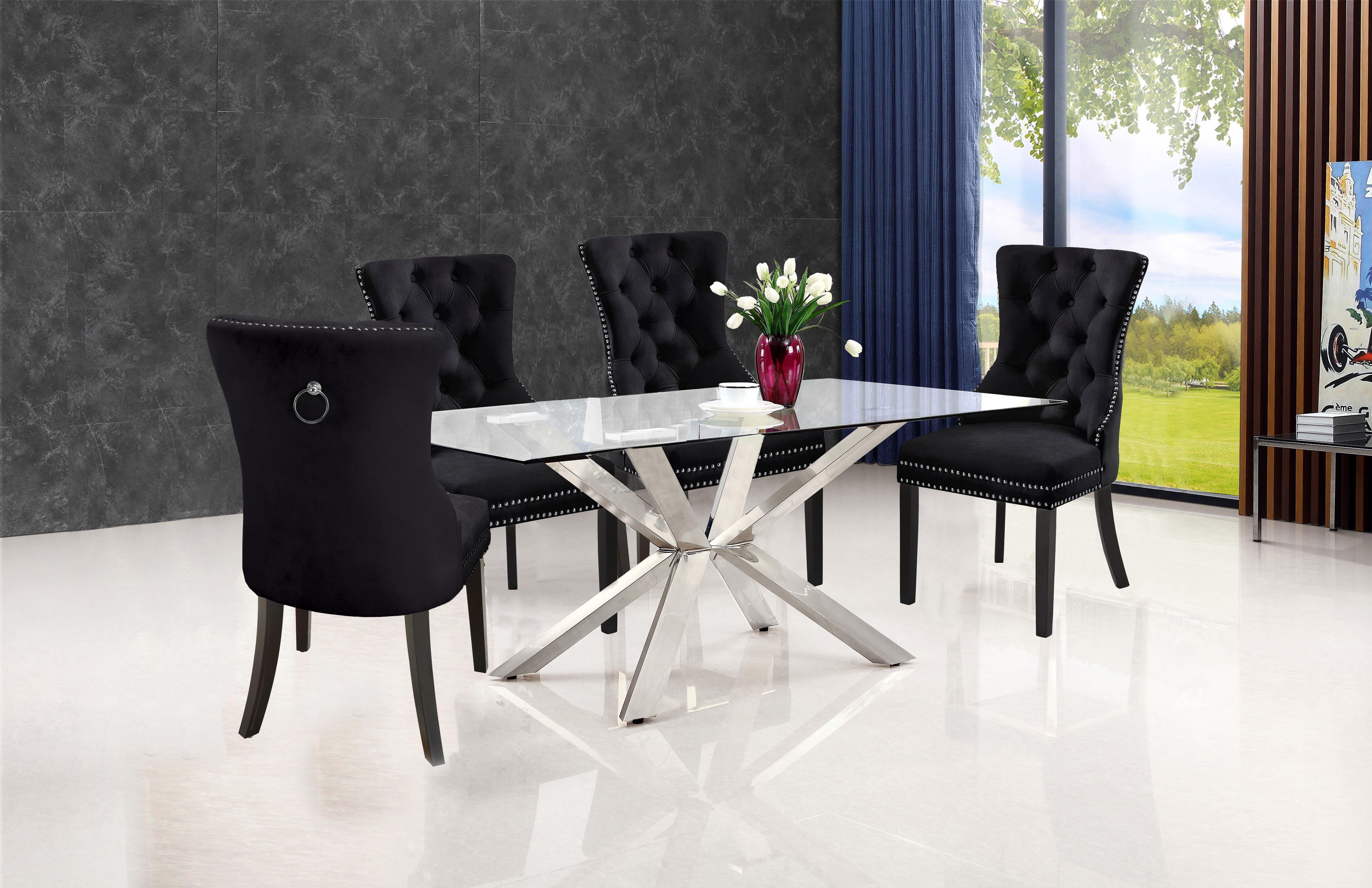 Nikki Black Velvet Dining Chair - Luxury Home Furniture (MI)