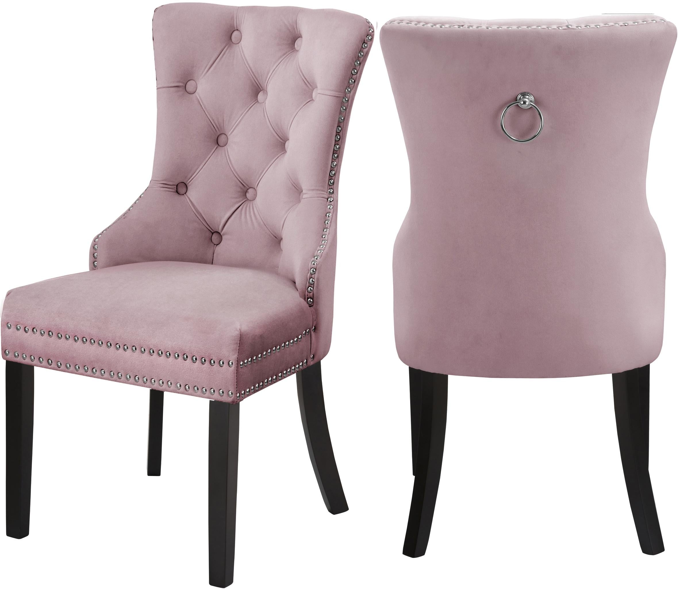 Nikki Pink Velvet Dining Chair - Luxury Home Furniture (MI)