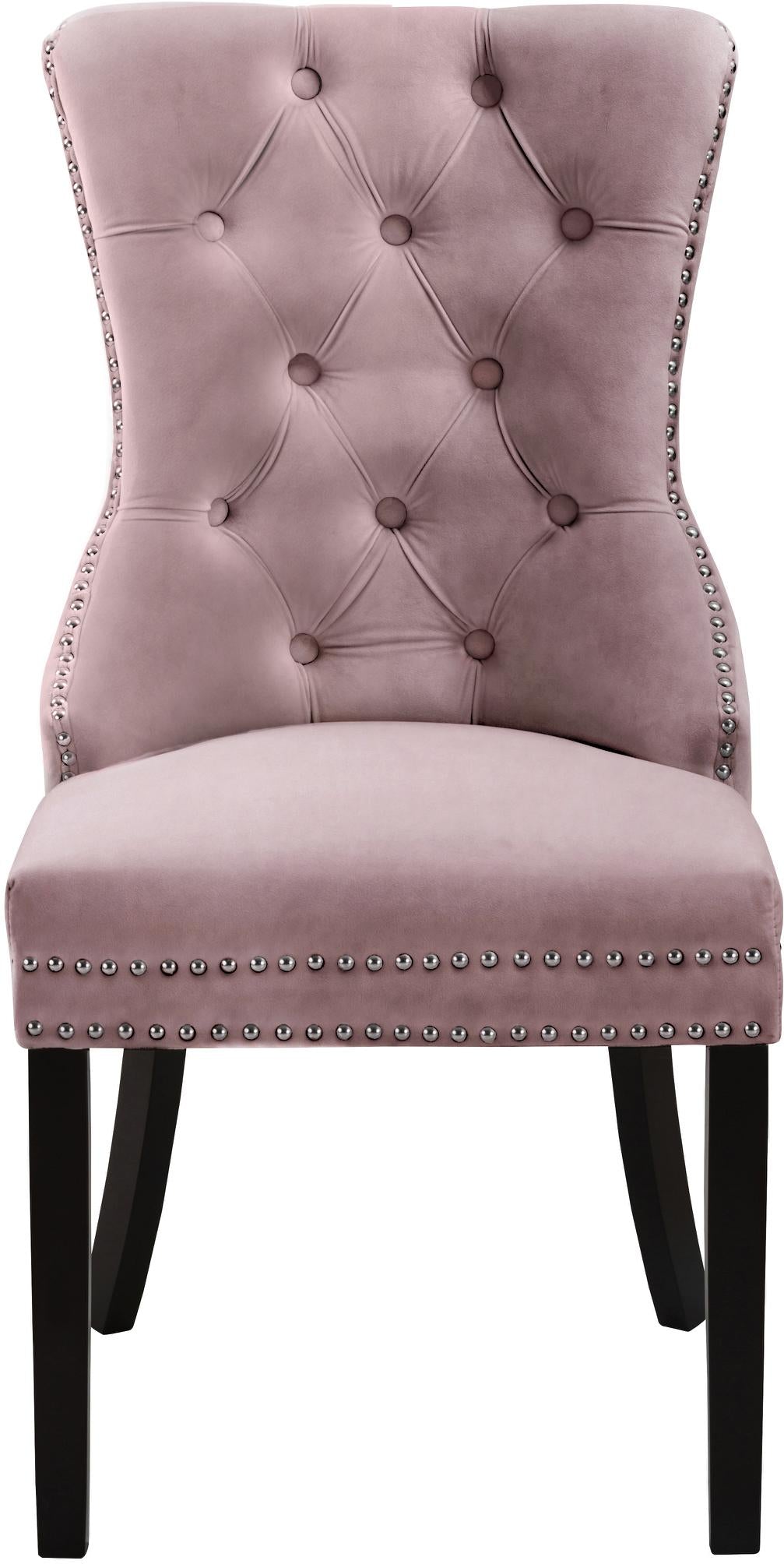 Nikki Pink Velvet Dining Chair - Luxury Home Furniture (MI)