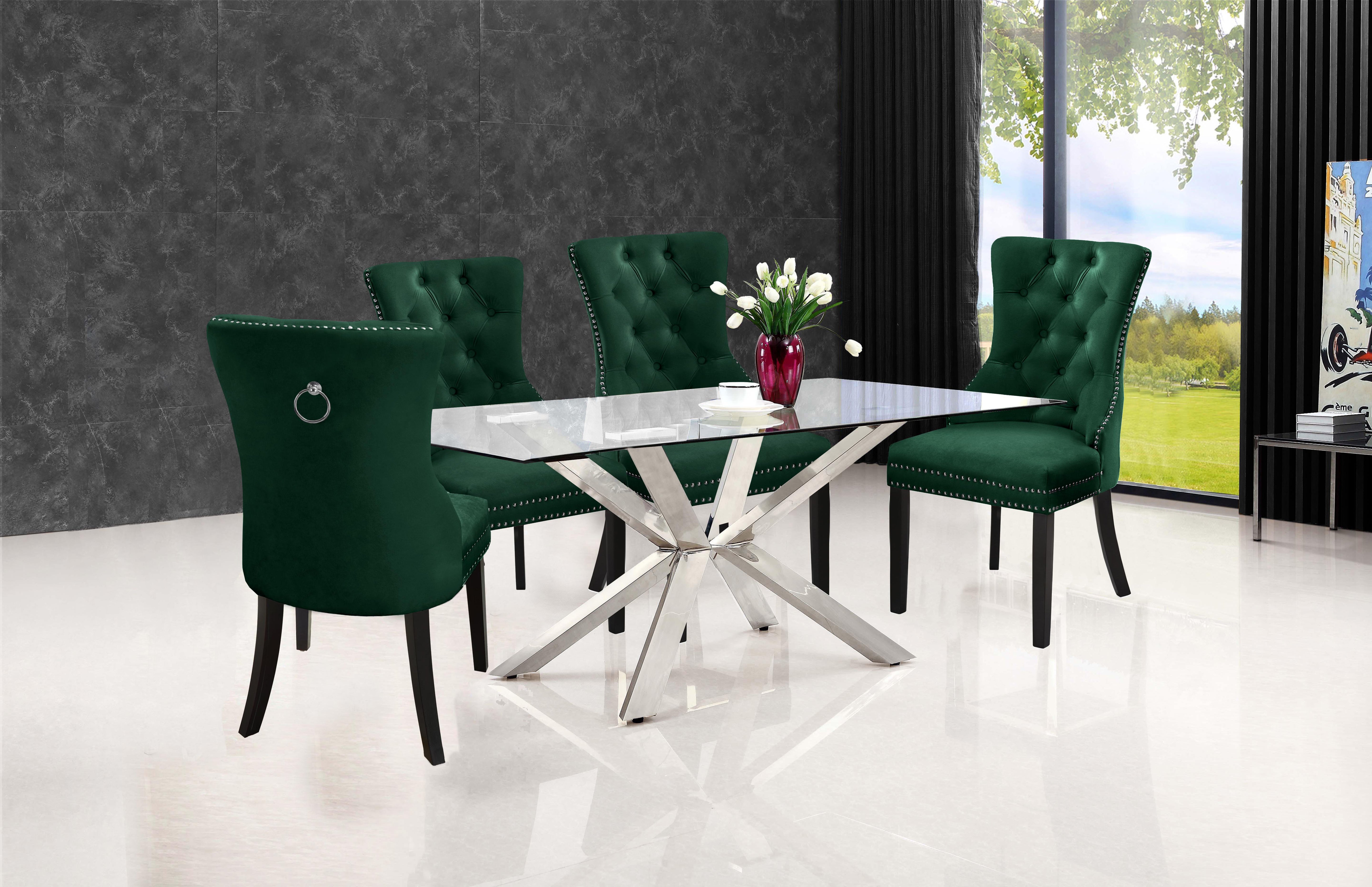 Nikki Green Velvet Dining Chair - Luxury Home Furniture (MI)