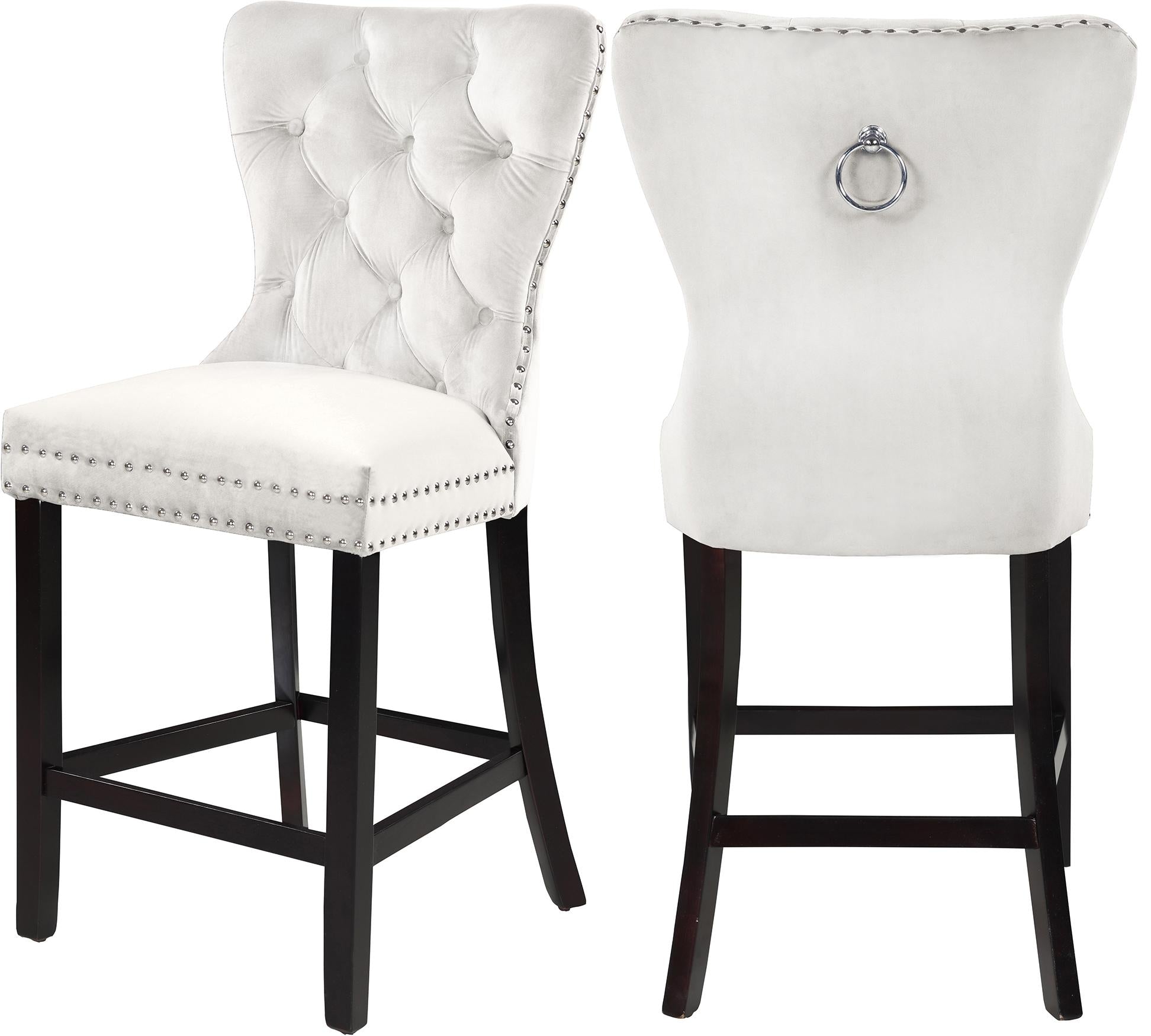 Nikki Cream Velvet Stool - Luxury Home Furniture (MI)