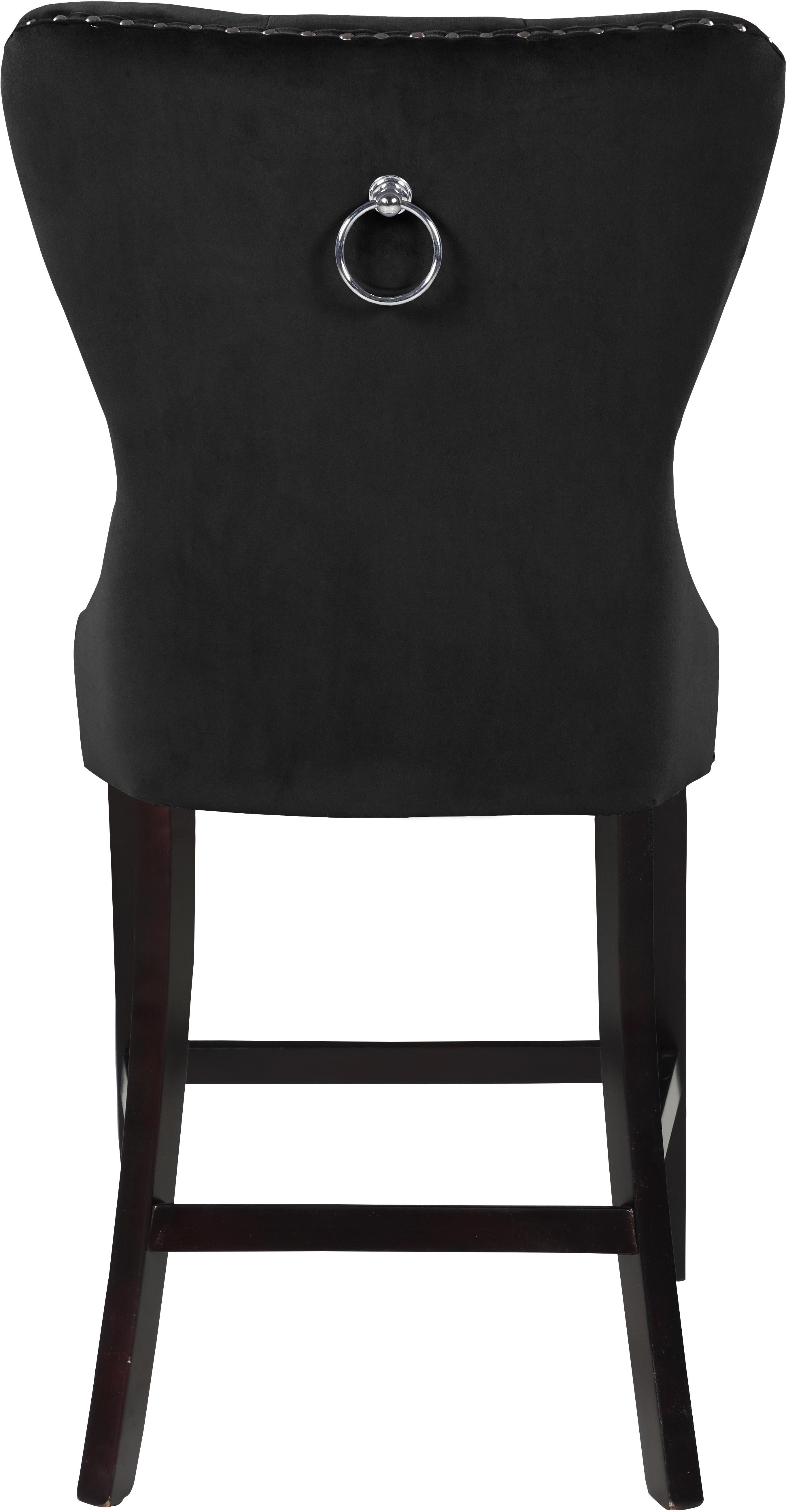 Nikki Black Velvet Stool - Luxury Home Furniture (MI)