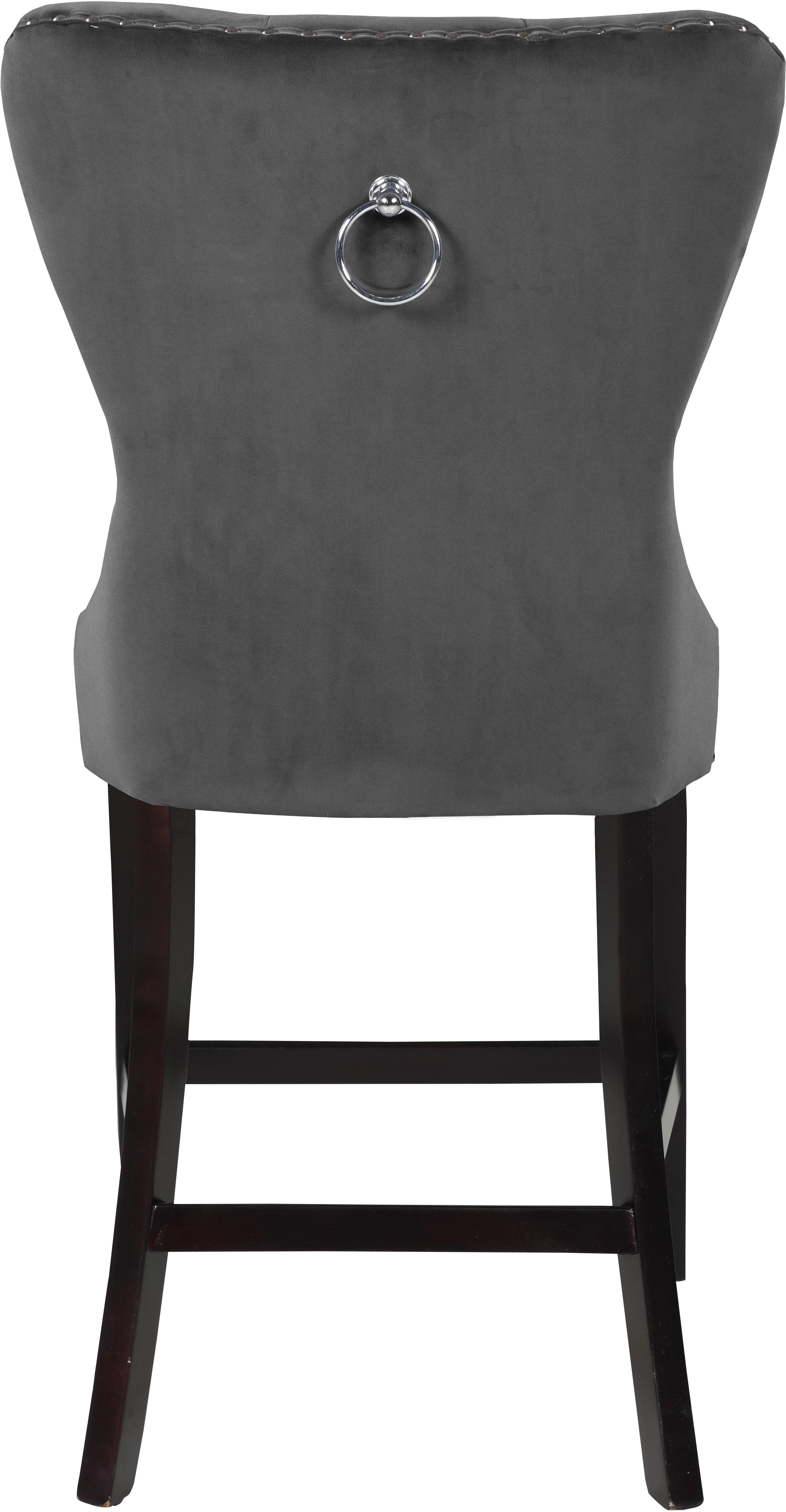 Nikki Grey Velvet Stool - Luxury Home Furniture (MI)