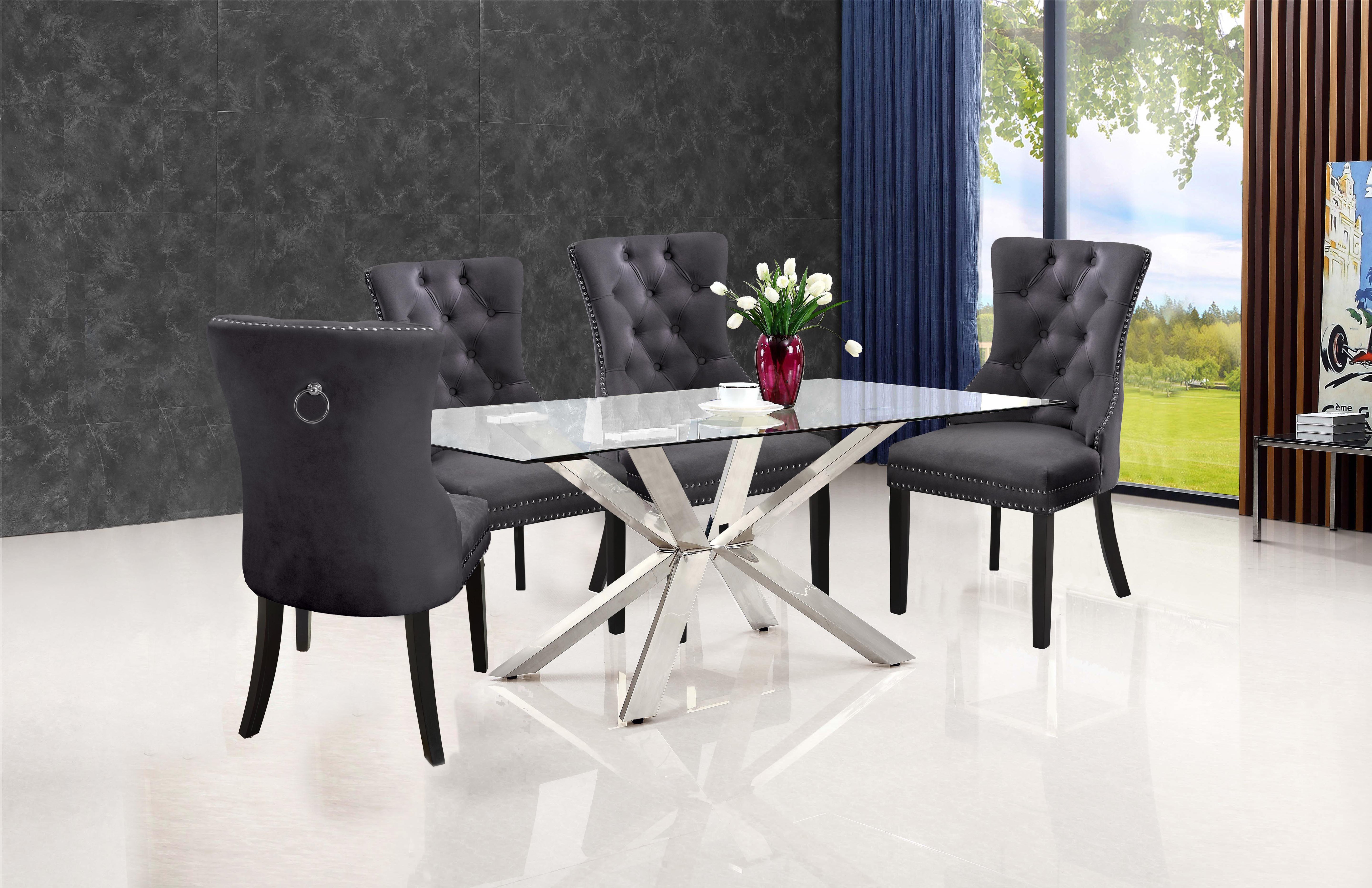 Nikki Grey Velvet Dining Chair - Luxury Home Furniture (MI)