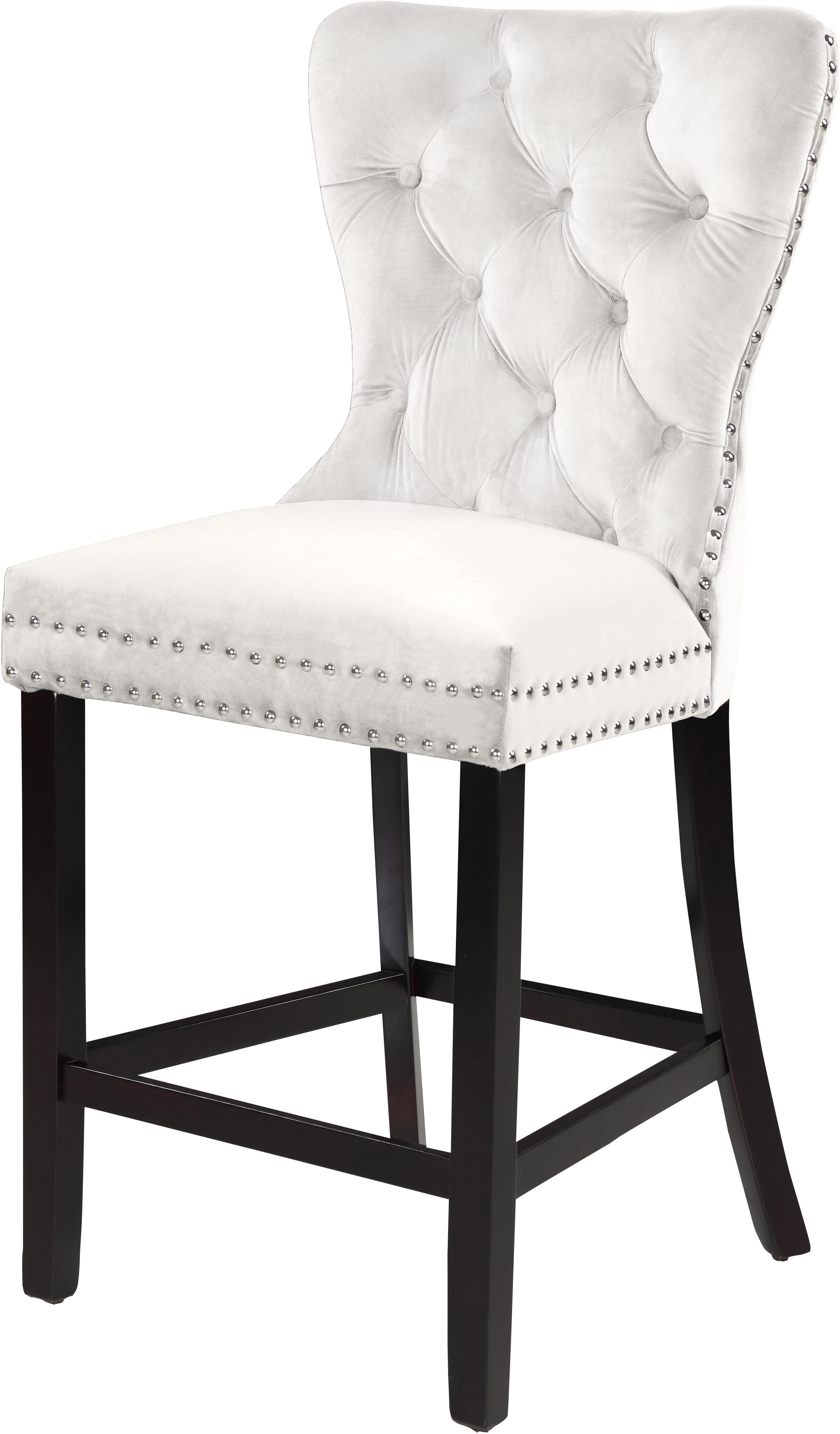Nikki Cream Velvet Stool - Luxury Home Furniture (MI)