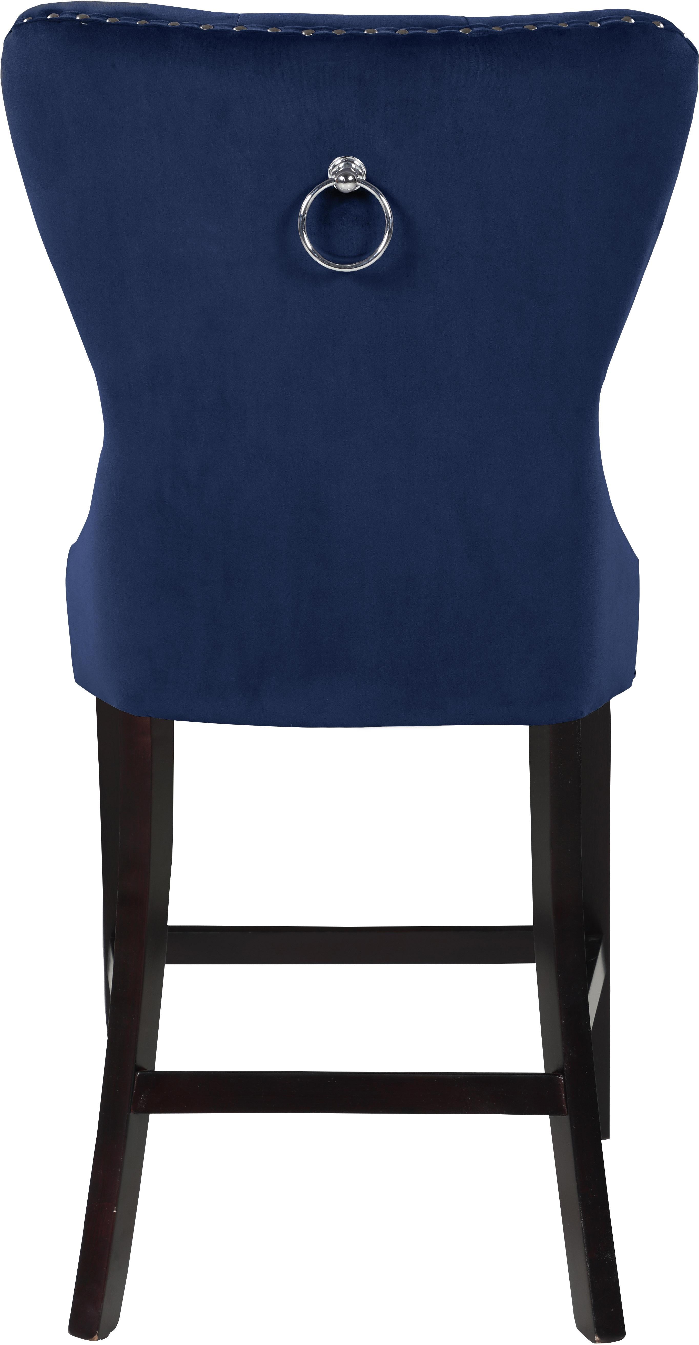 Nikki Navy Velvet Stool - Luxury Home Furniture (MI)