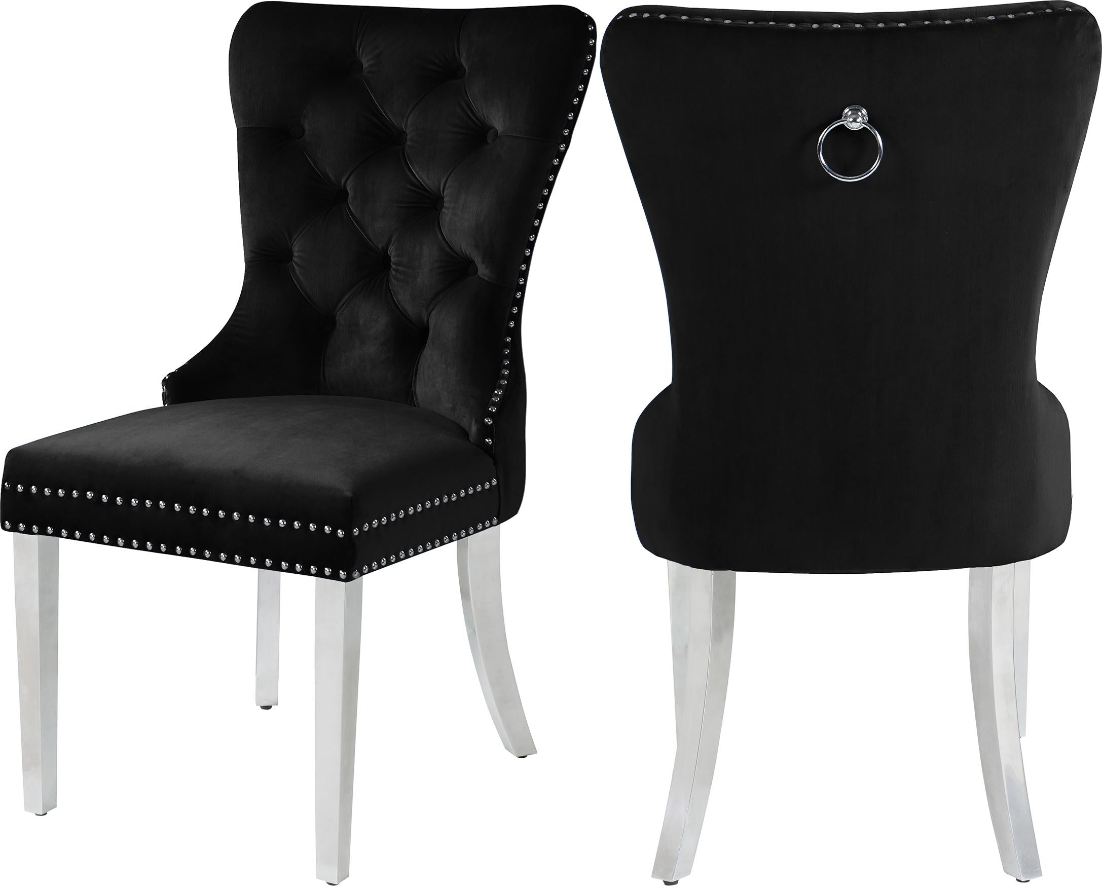 Carmen Black Velvet Dining Chair - Luxury Home Furniture (MI)