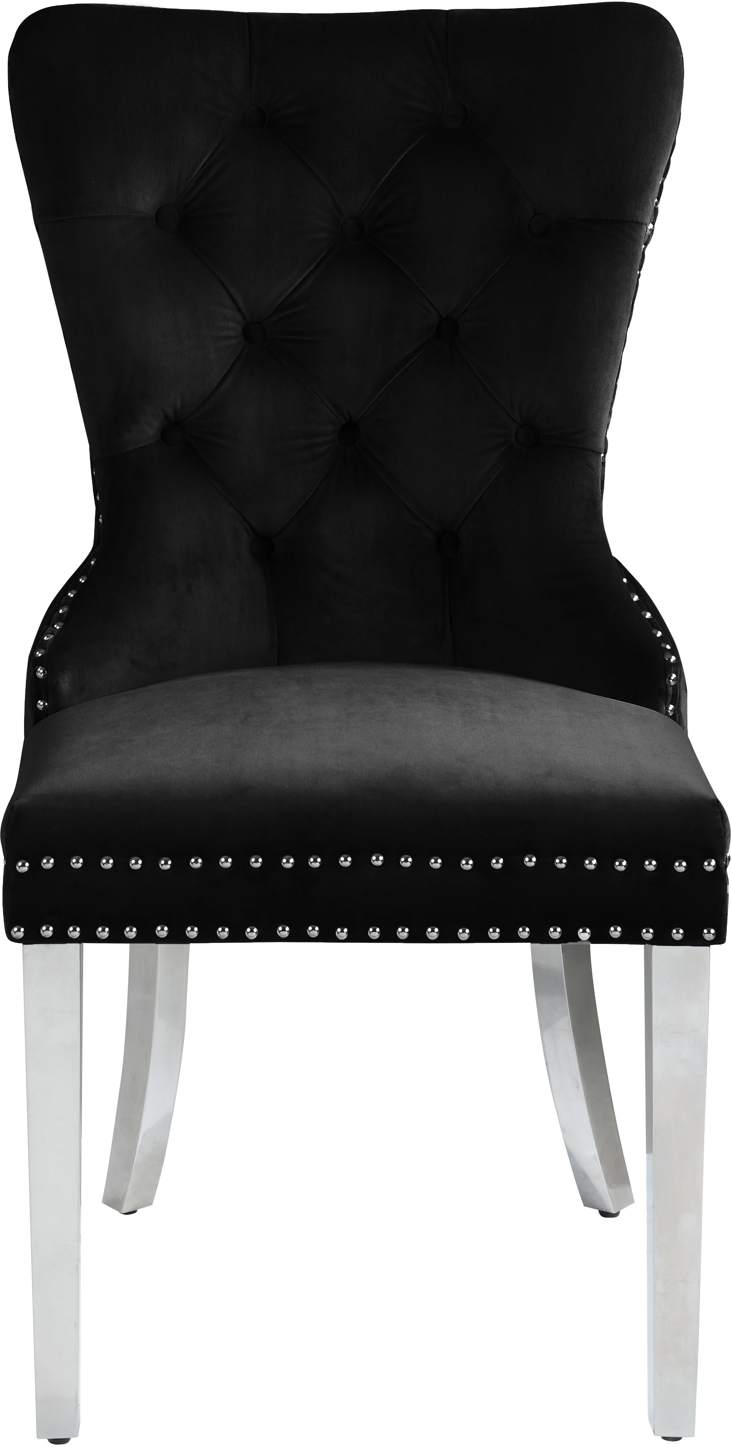 Carmen Black Velvet Dining Chair - Luxury Home Furniture (MI)