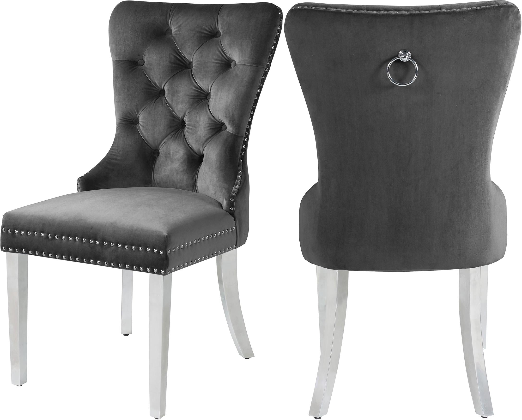 Carmen Grey Velvet Dining Chair - Luxury Home Furniture (MI)