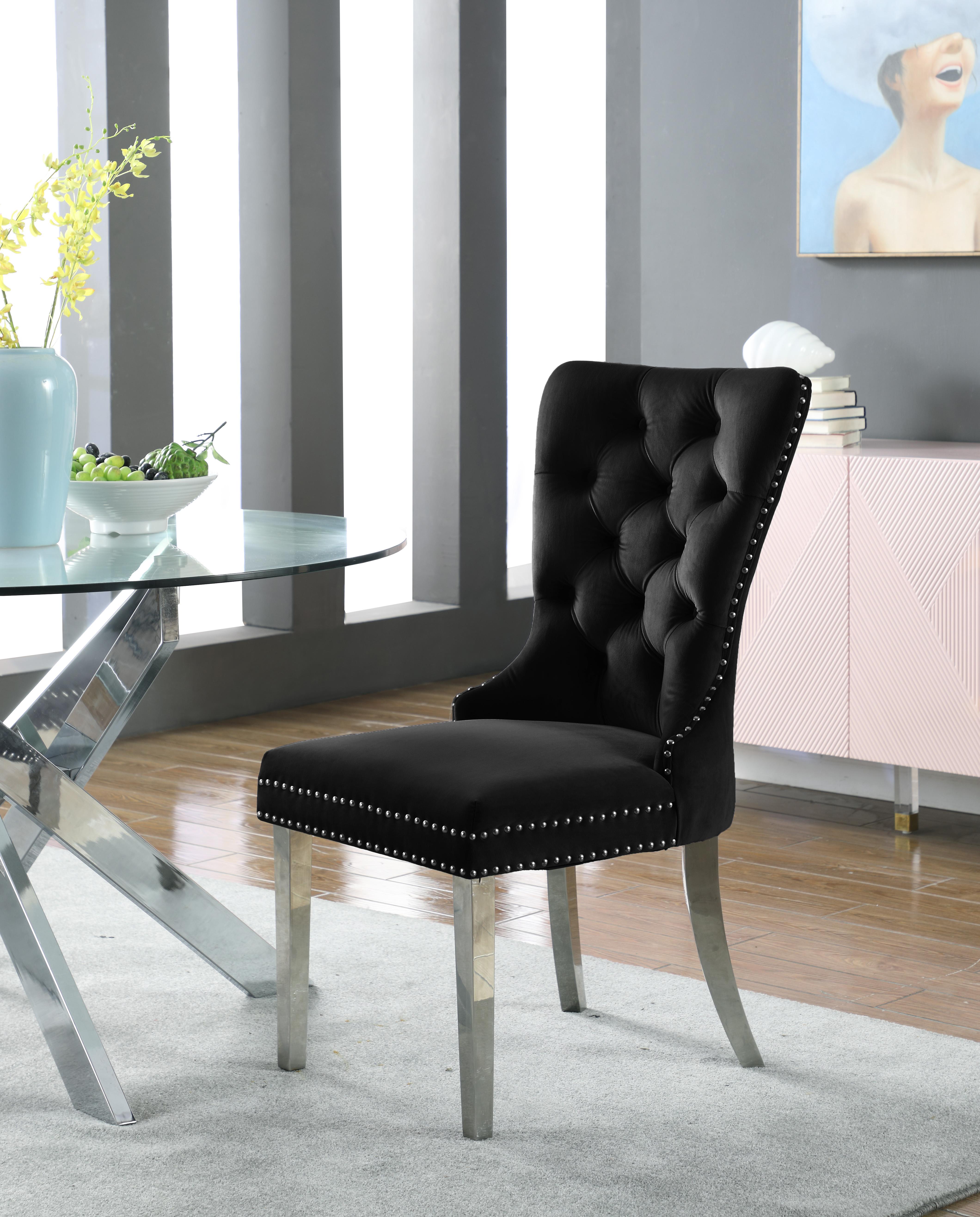 Carmen Black Velvet Dining Chair - Luxury Home Furniture (MI)