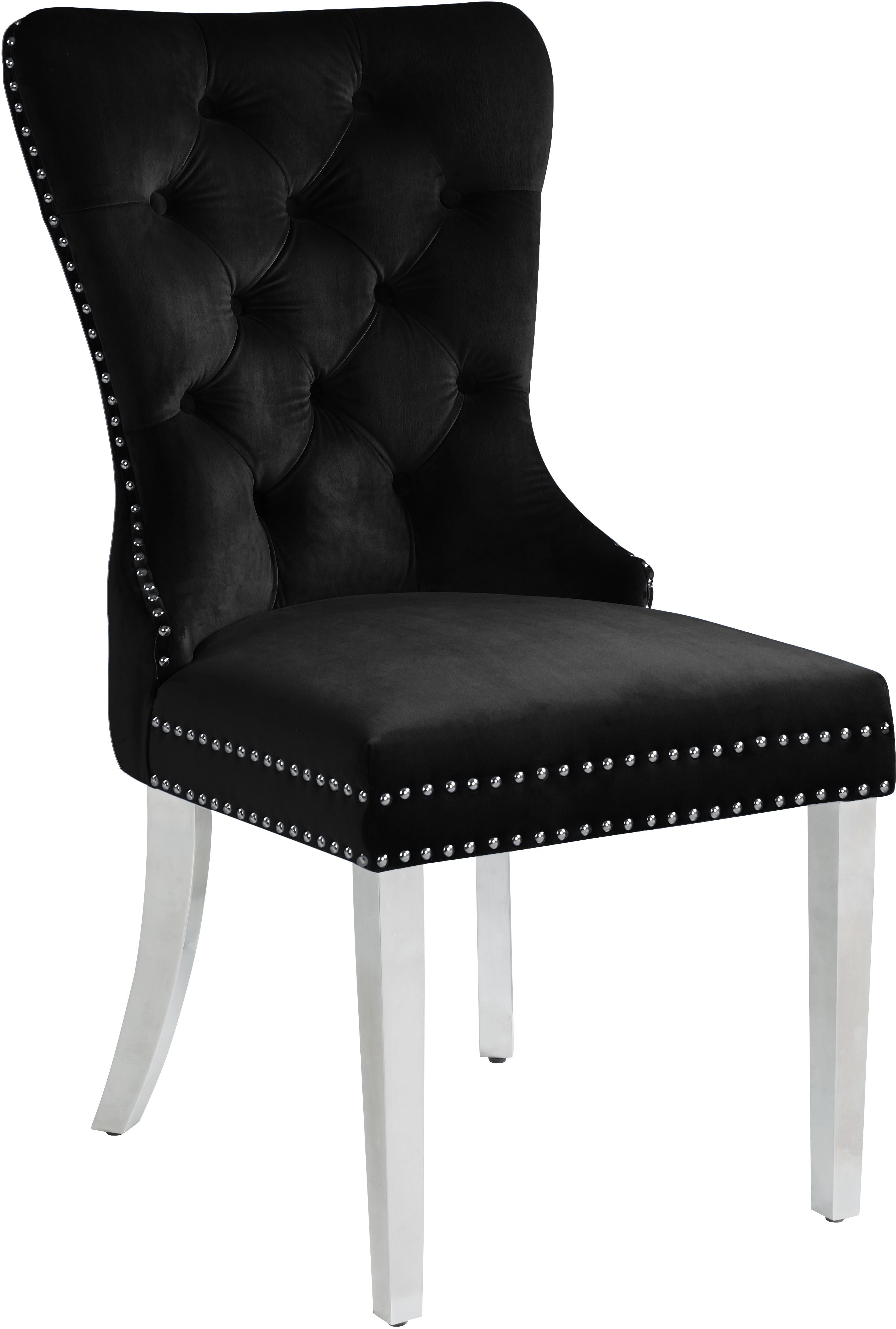 Carmen Black Velvet Dining Chair - Luxury Home Furniture (MI)