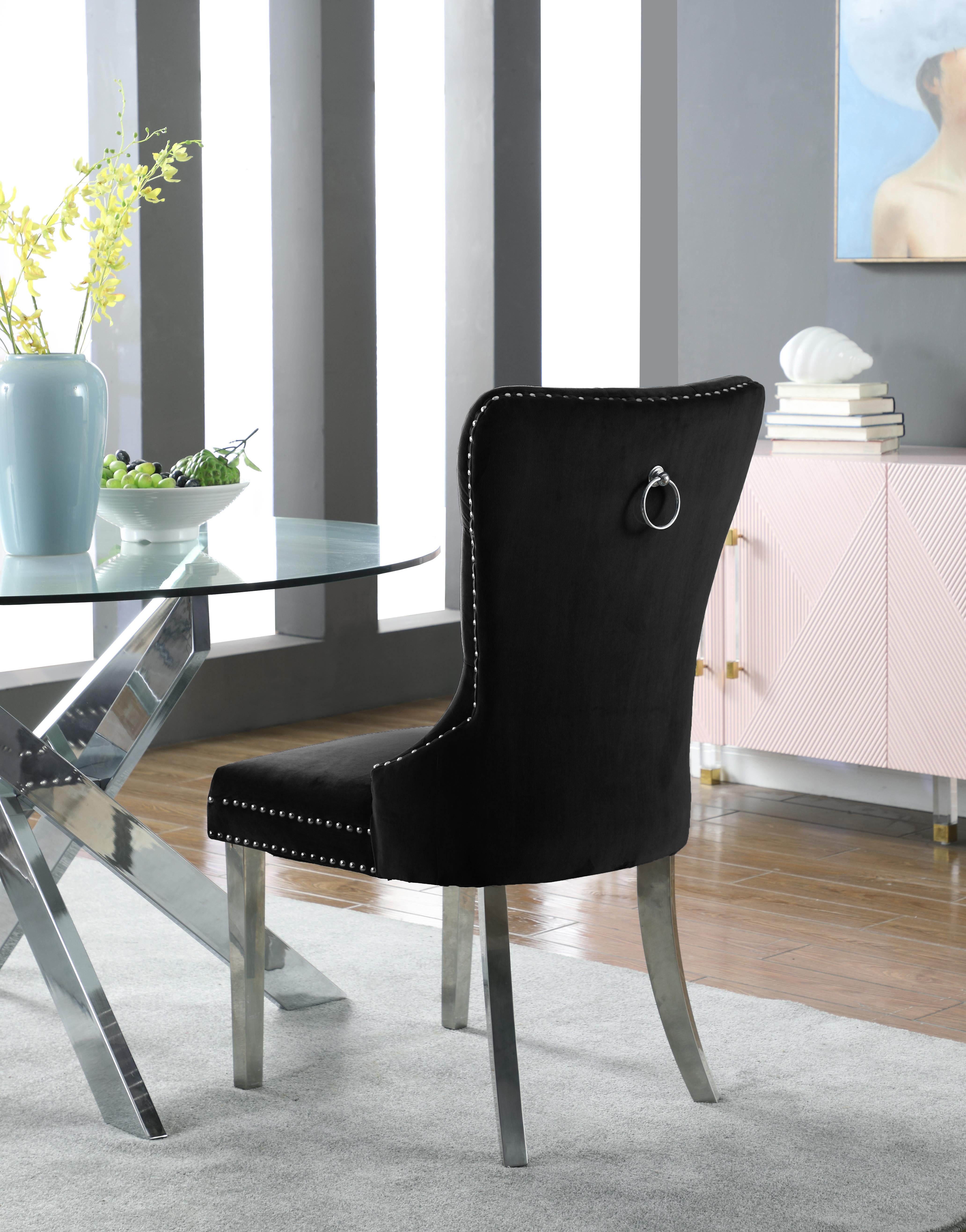 Carmen Black Velvet Dining Chair - Luxury Home Furniture (MI)