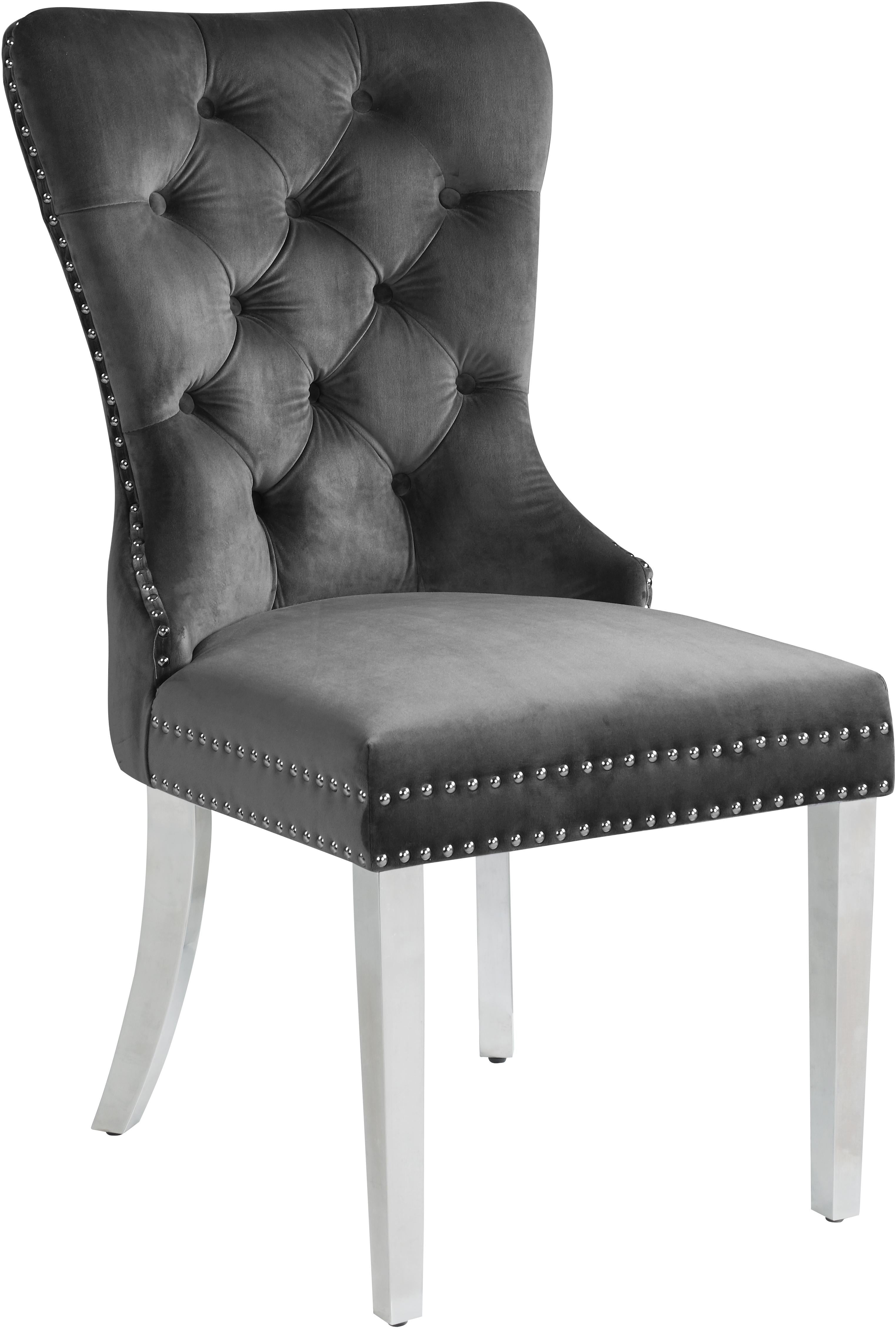 Carmen Grey Velvet Dining Chair - Luxury Home Furniture (MI)
