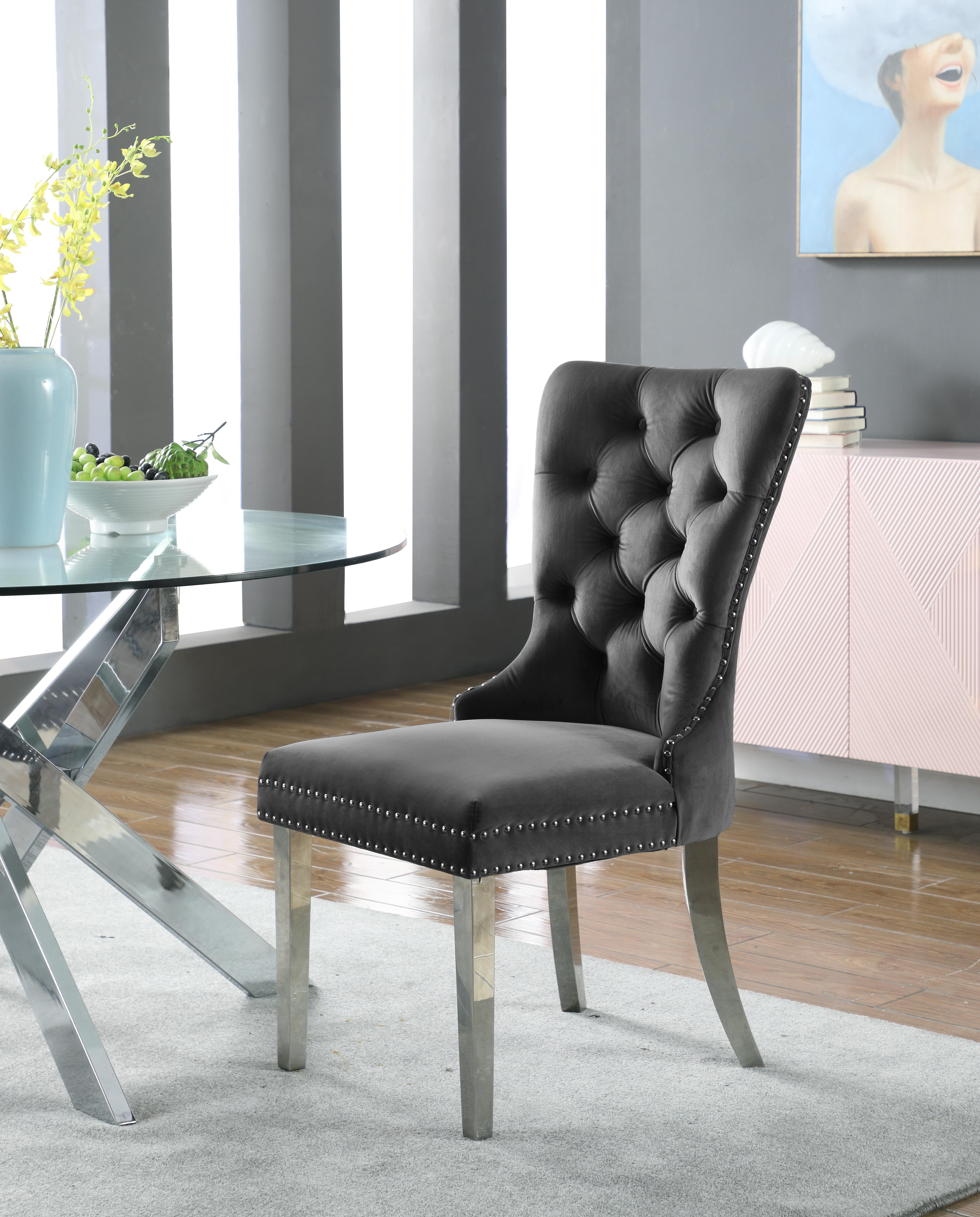 Carmen Grey Velvet Dining Chair - Luxury Home Furniture (MI)