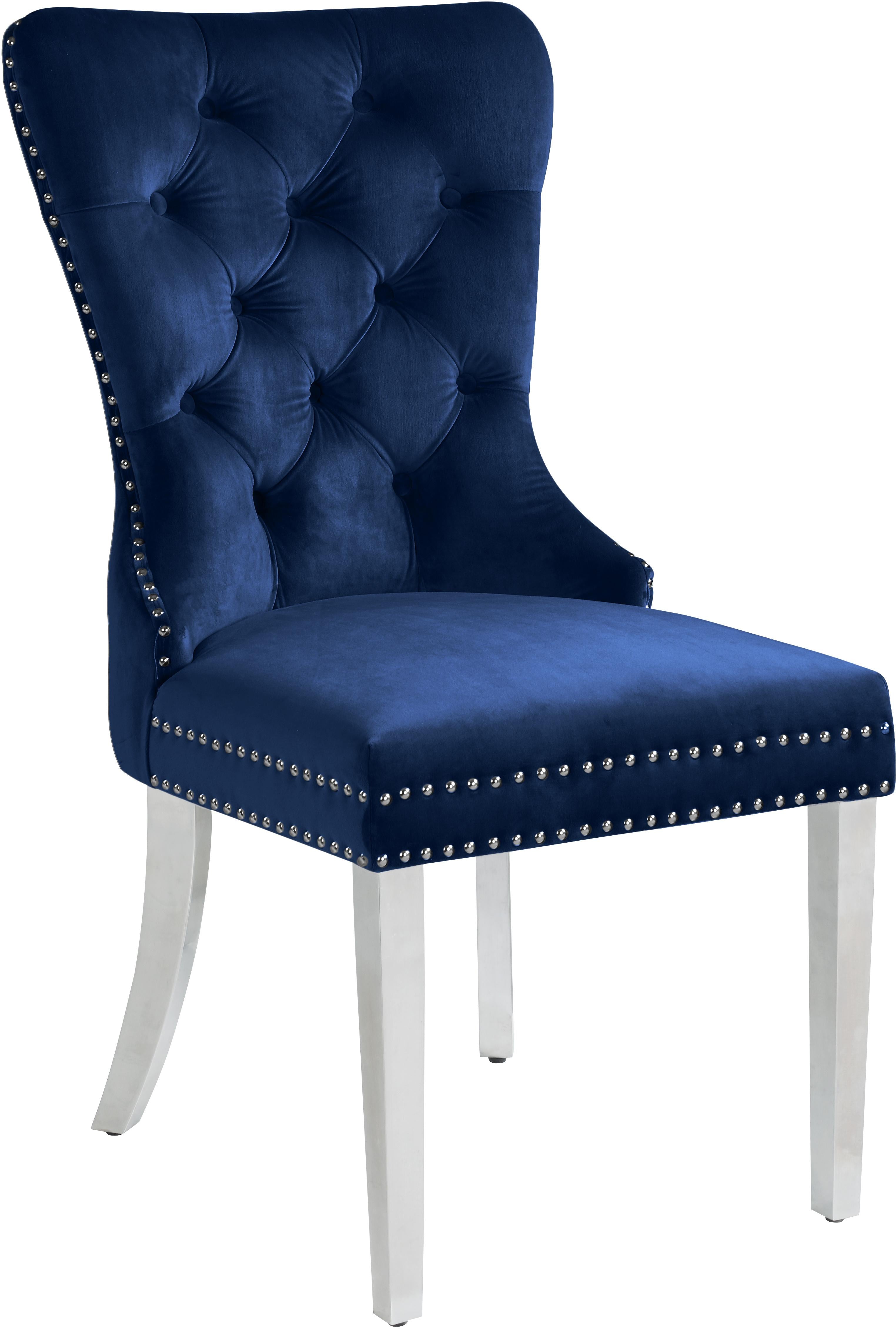 Carmen Navy Velvet Dining Chair - Luxury Home Furniture (MI)