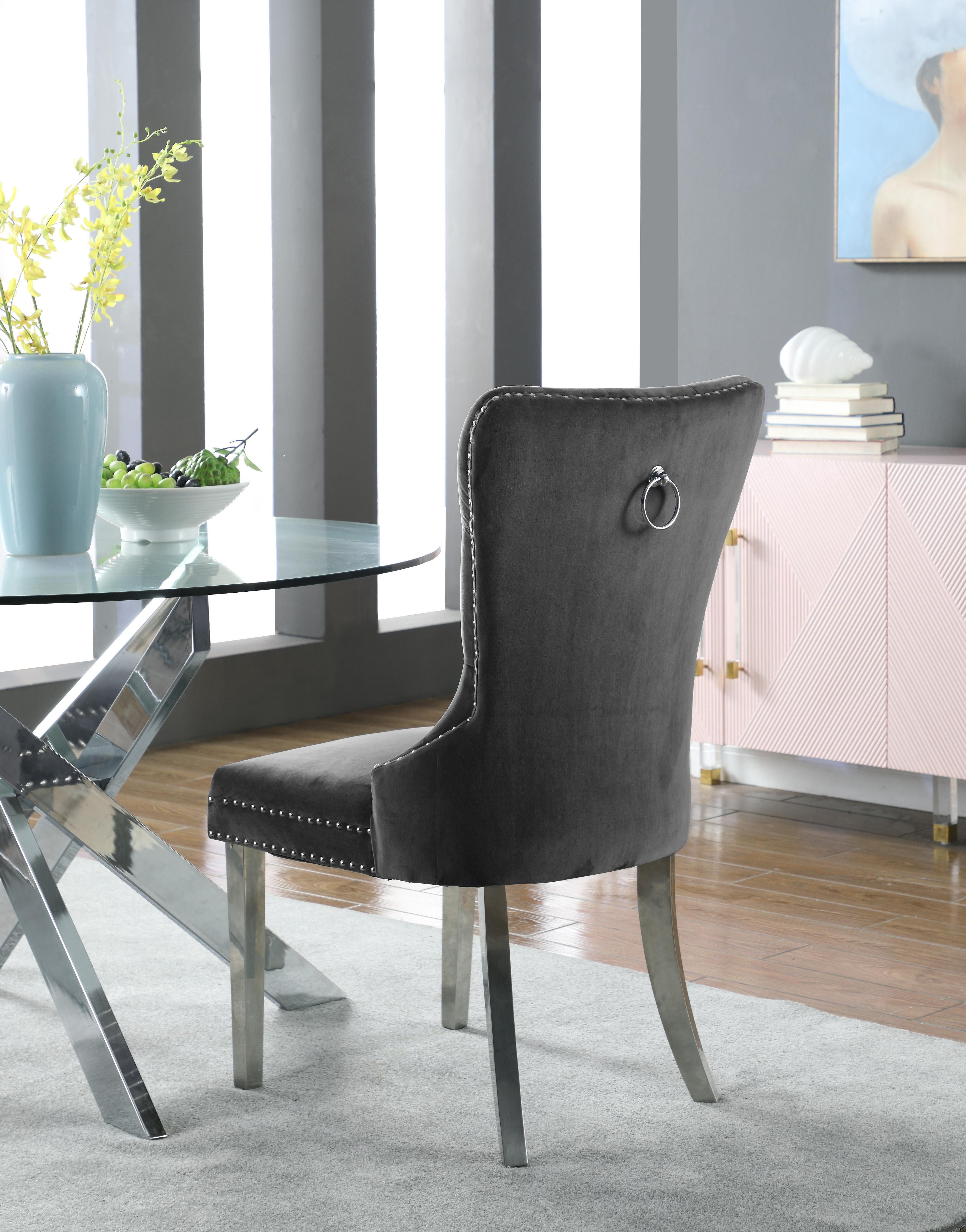 Carmen Grey Velvet Dining Chair - Luxury Home Furniture (MI)