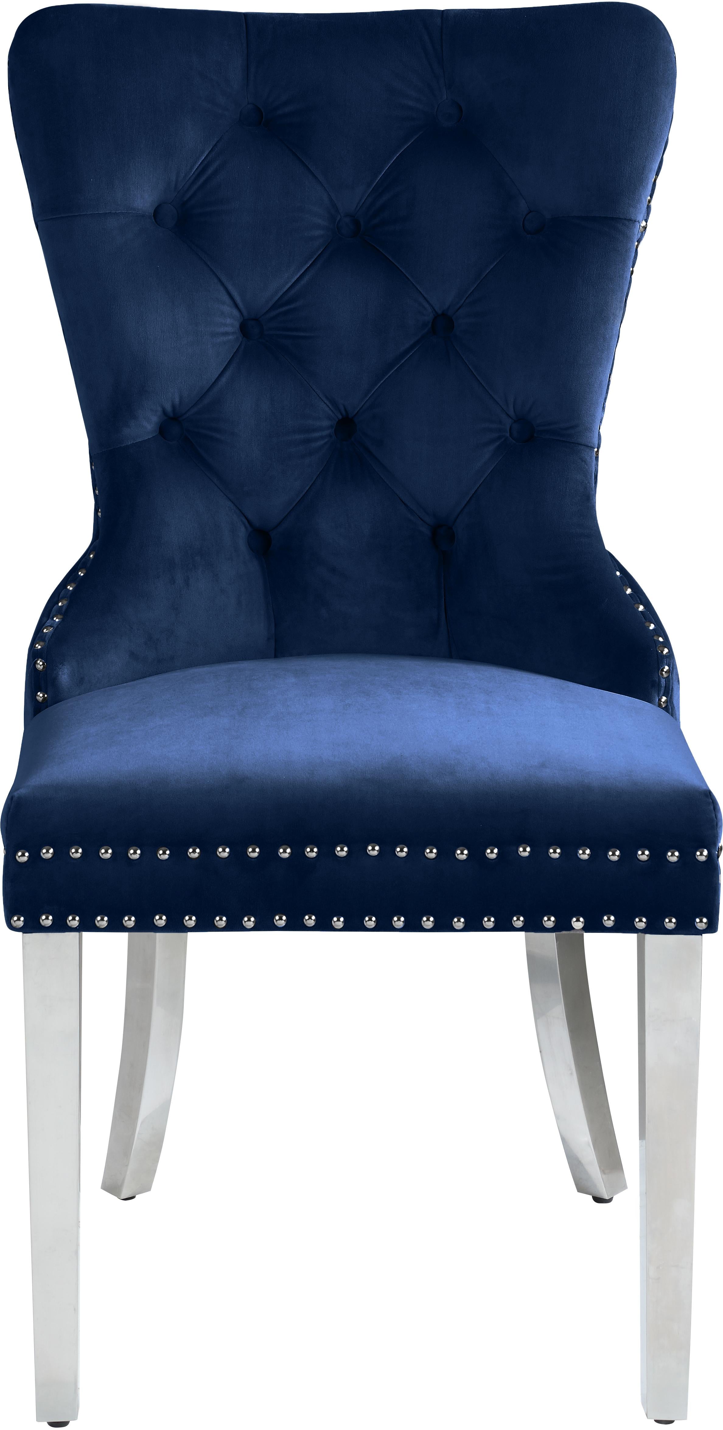 Carmen Navy Velvet Dining Chair - Luxury Home Furniture (MI)