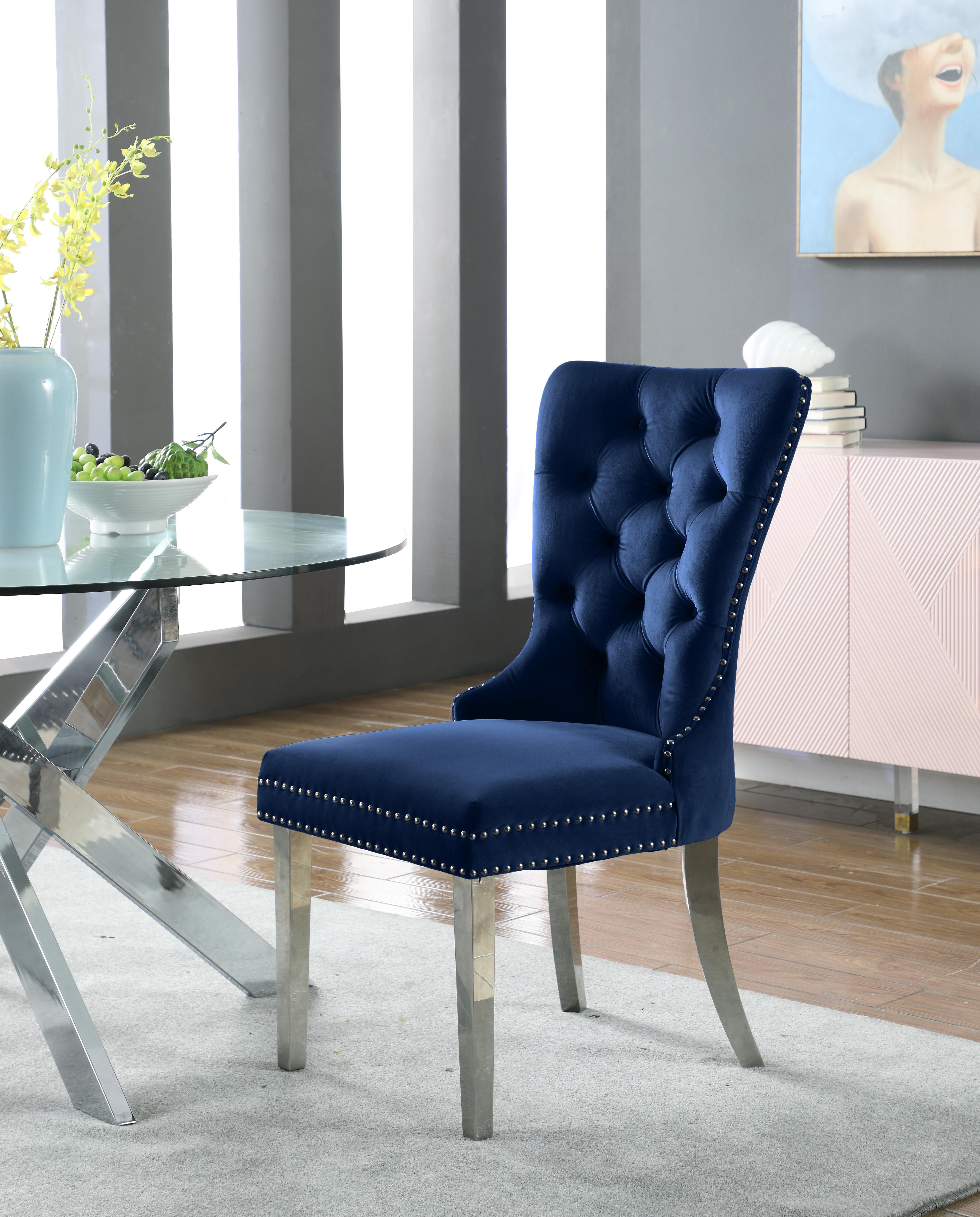 Carmen Navy Velvet Dining Chair - Luxury Home Furniture (MI)