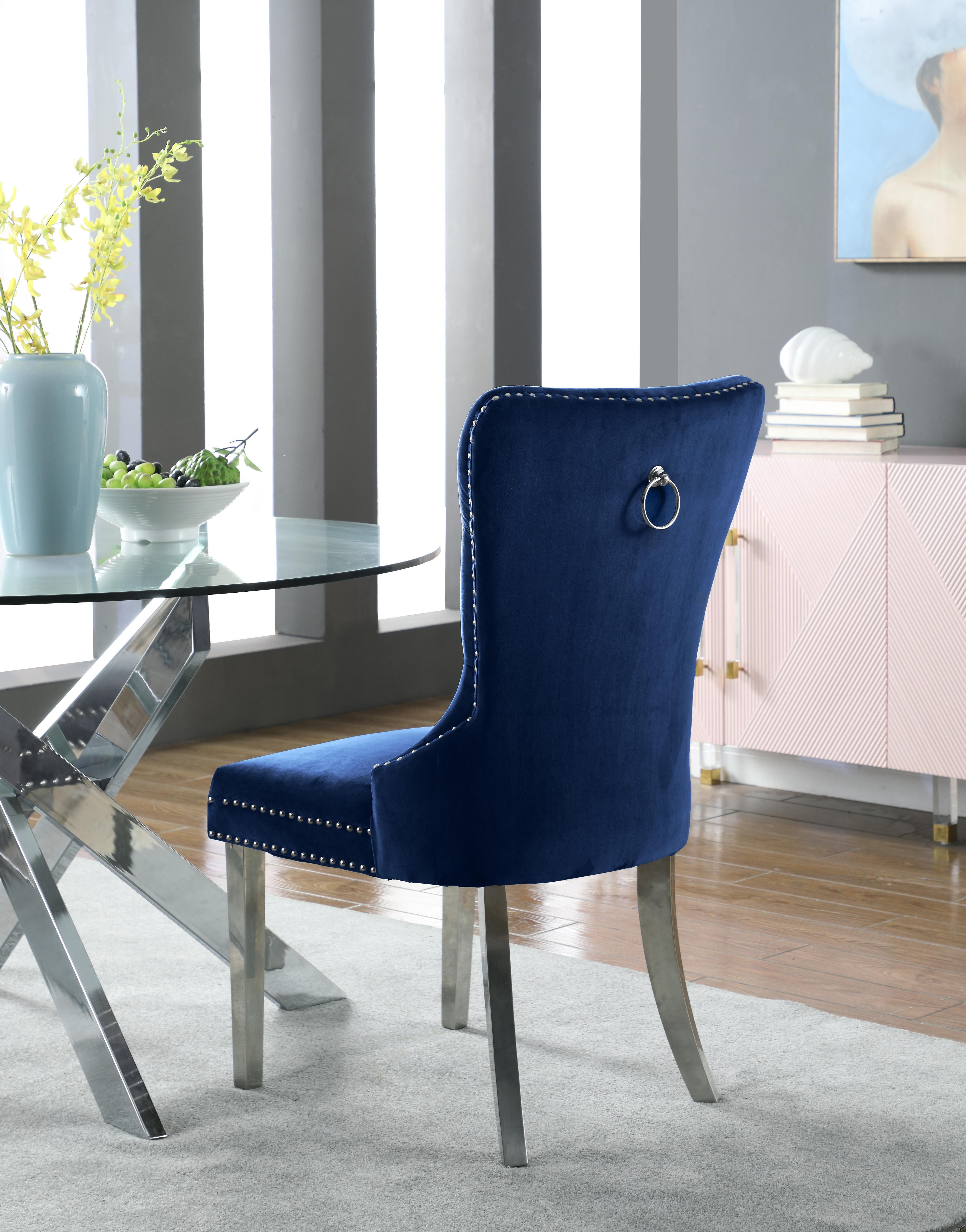 Carmen Navy Velvet Dining Chair - Luxury Home Furniture (MI)