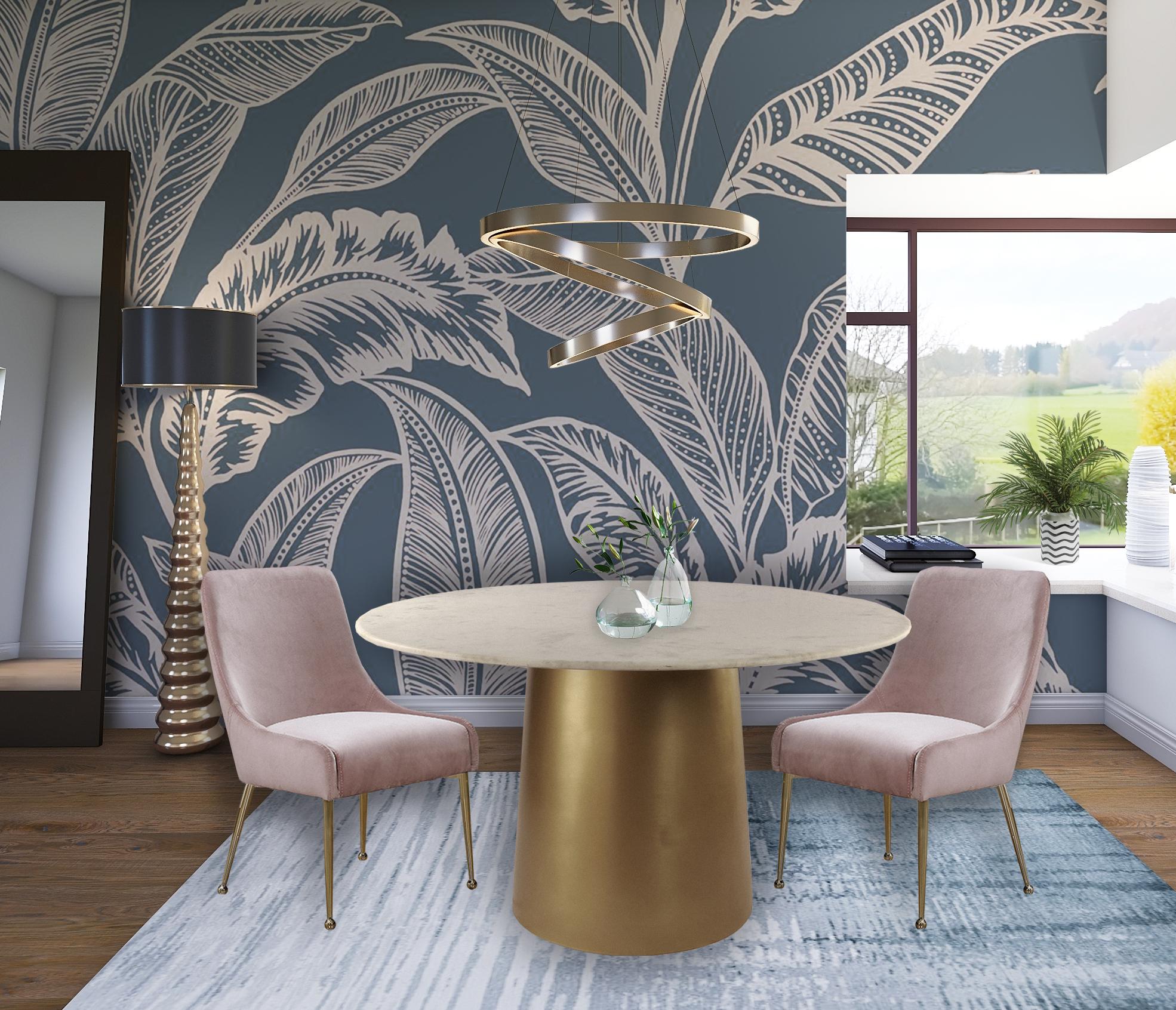 Owen Pink Velvet Dining Chair - Luxury Home Furniture (MI)