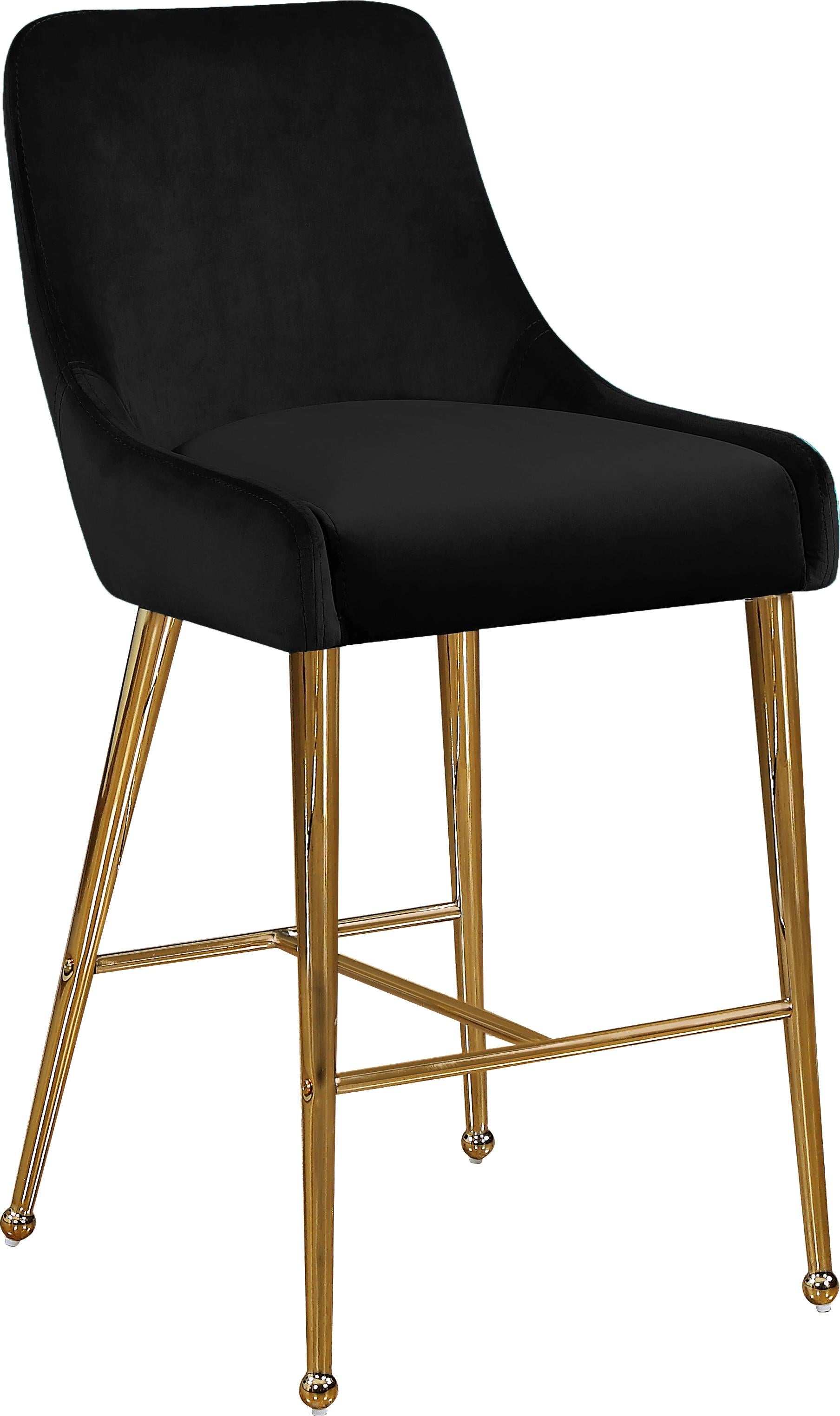Owen Black Velvet Stool - Luxury Home Furniture (MI)
