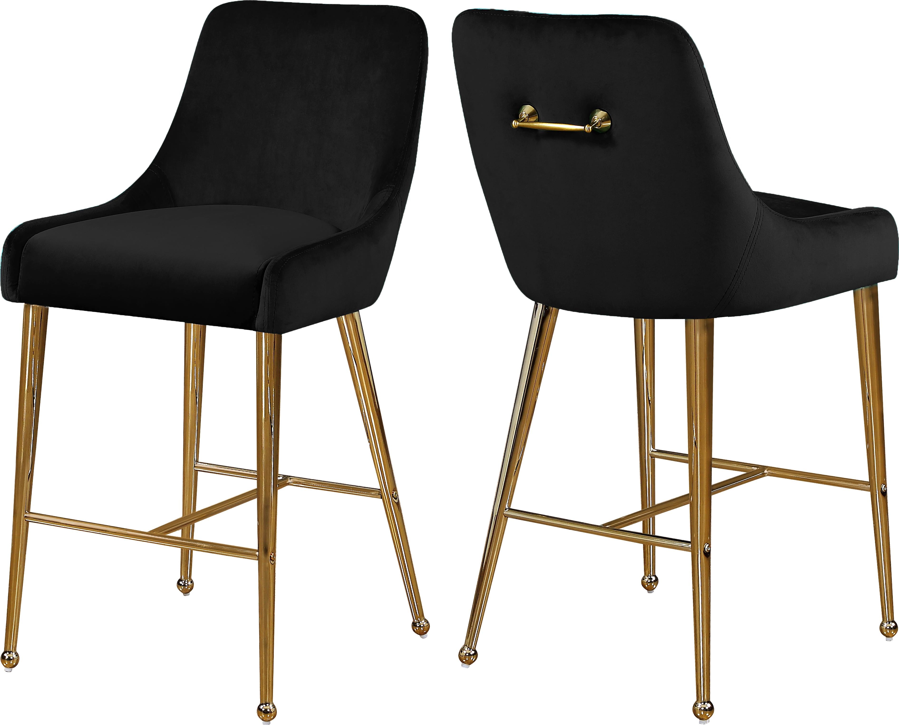 Owen Black Velvet Stool - Luxury Home Furniture (MI)