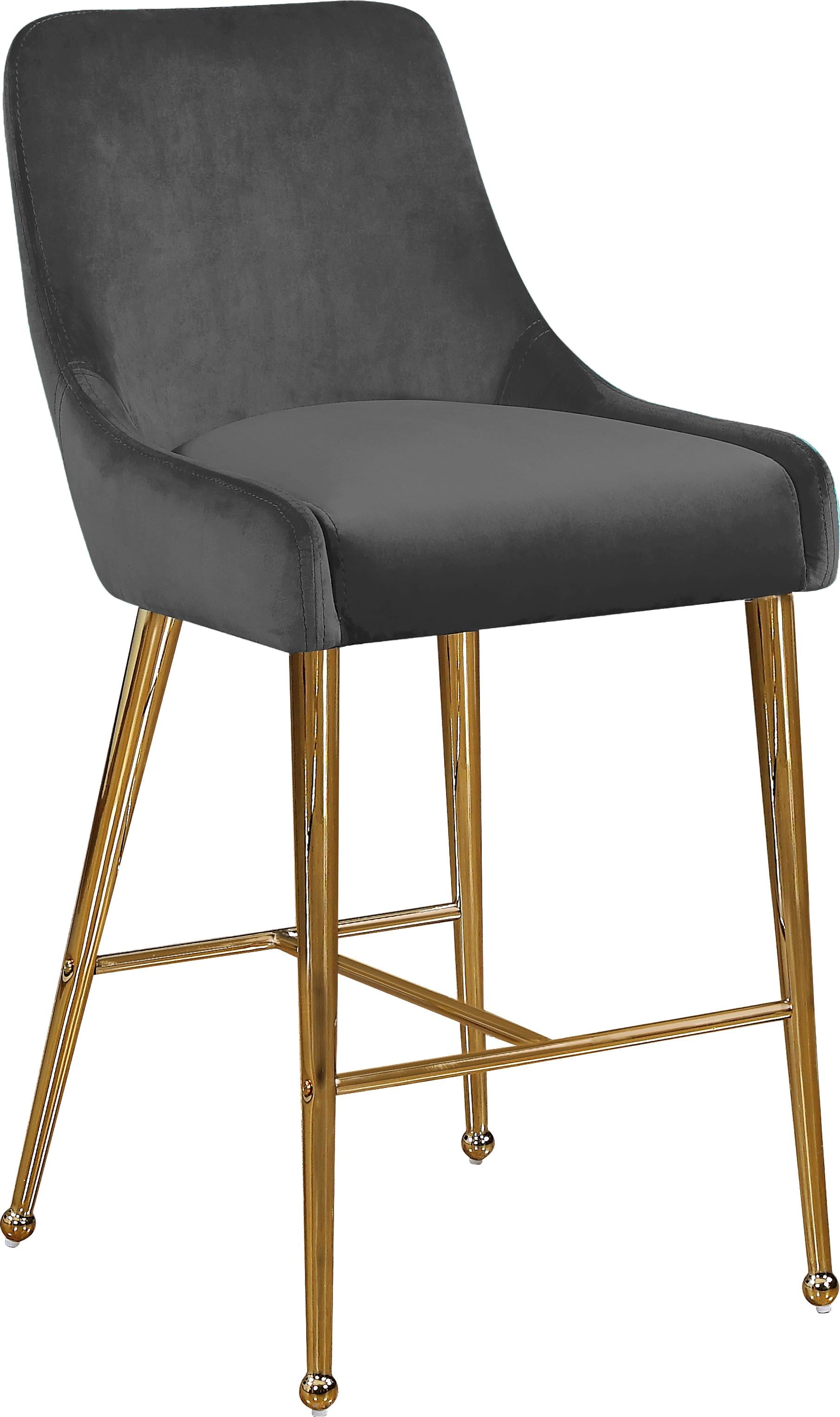 Owen Grey Velvet Stool - Luxury Home Furniture (MI)