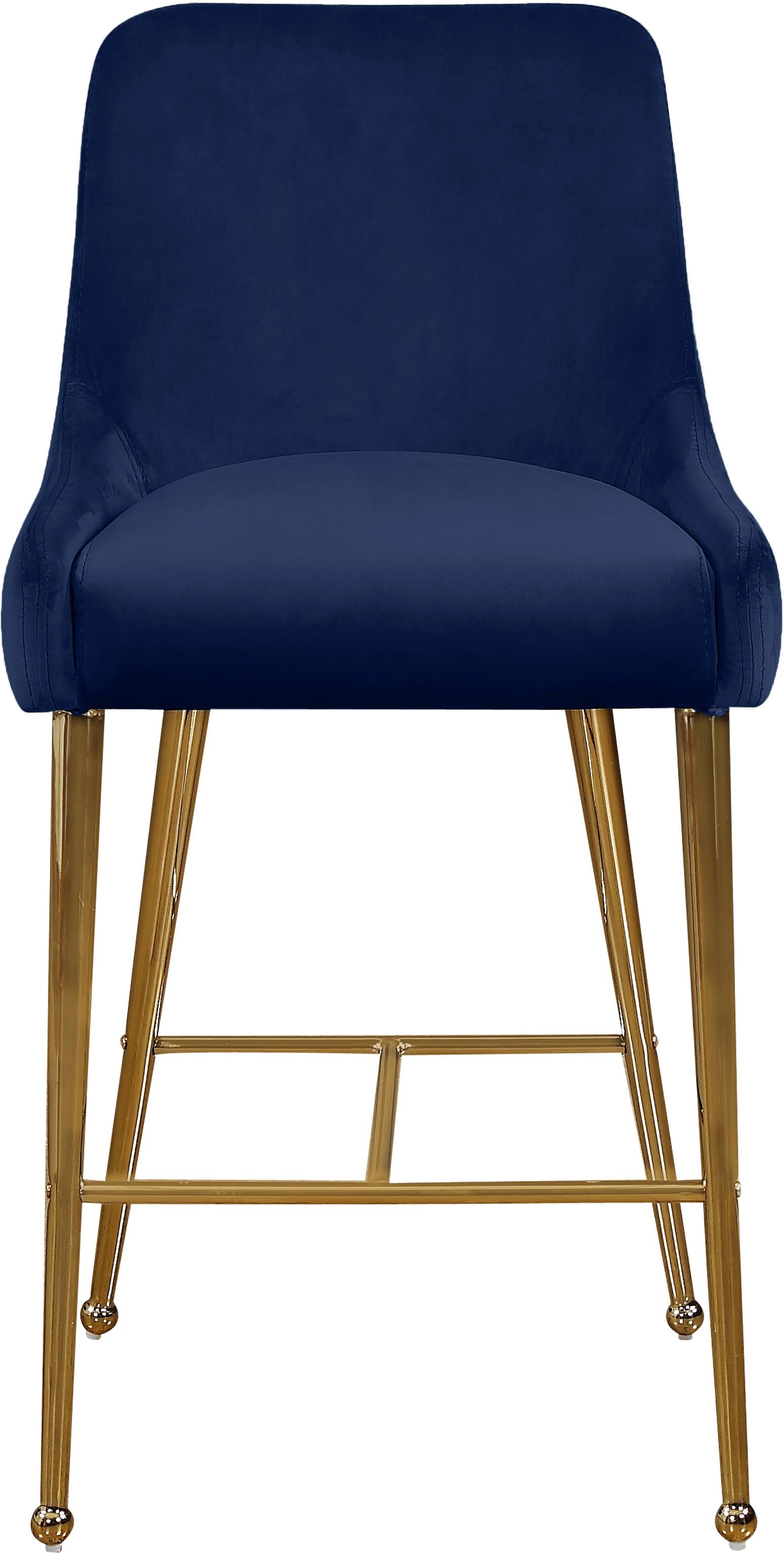 Owen Navy Velvet Stool - Luxury Home Furniture (MI)