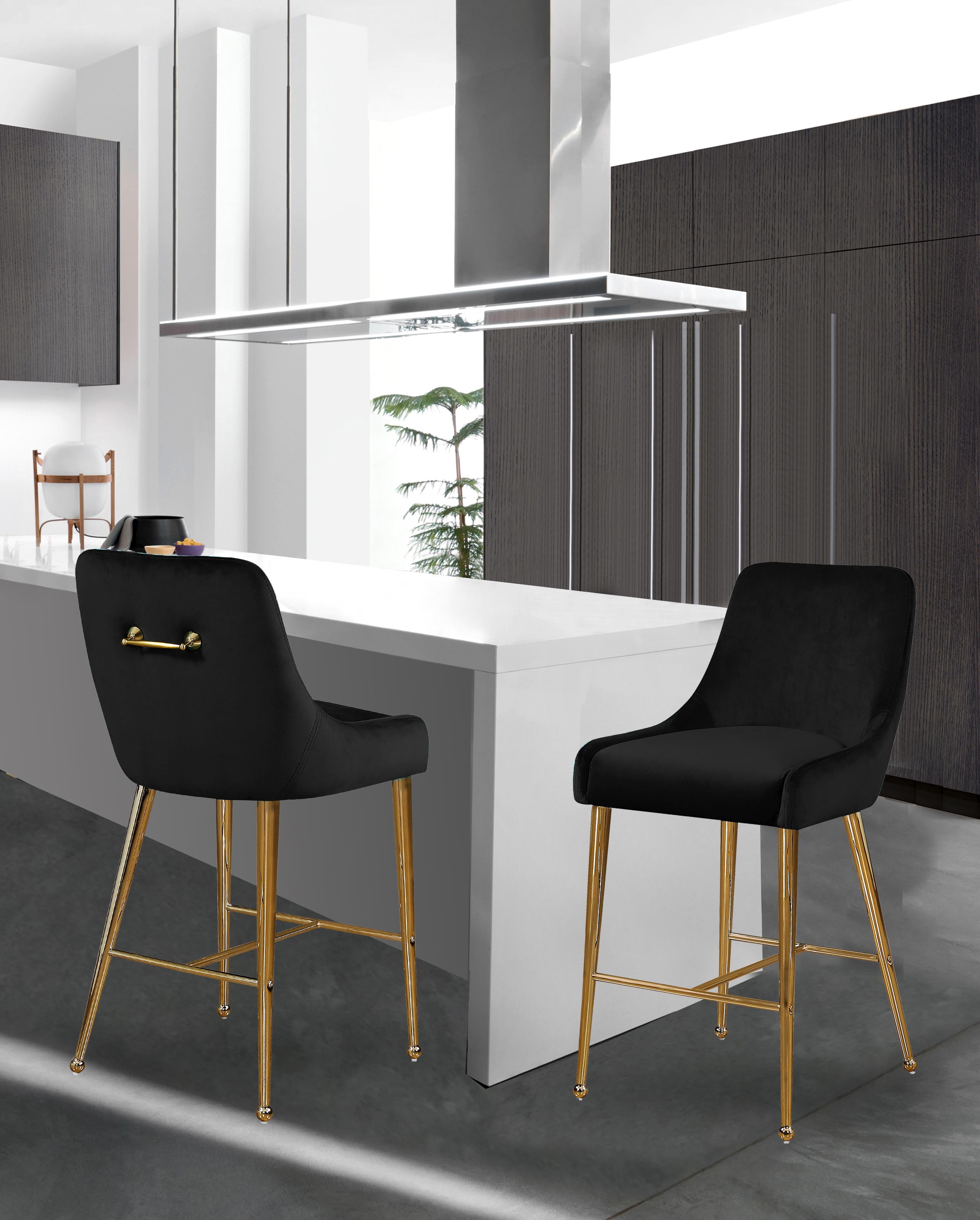 Owen Black Velvet Stool - Luxury Home Furniture (MI)