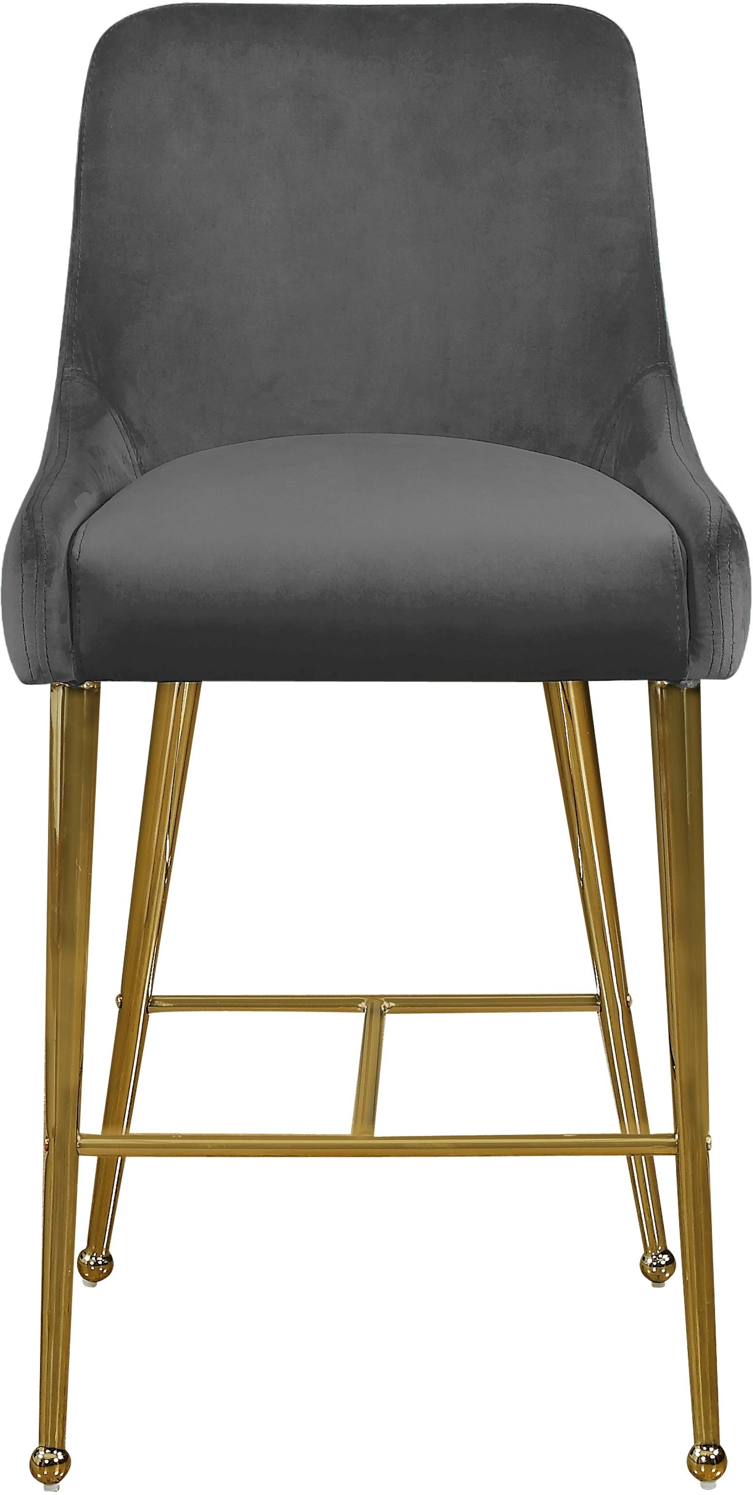 Owen Grey Velvet Stool - Luxury Home Furniture (MI)