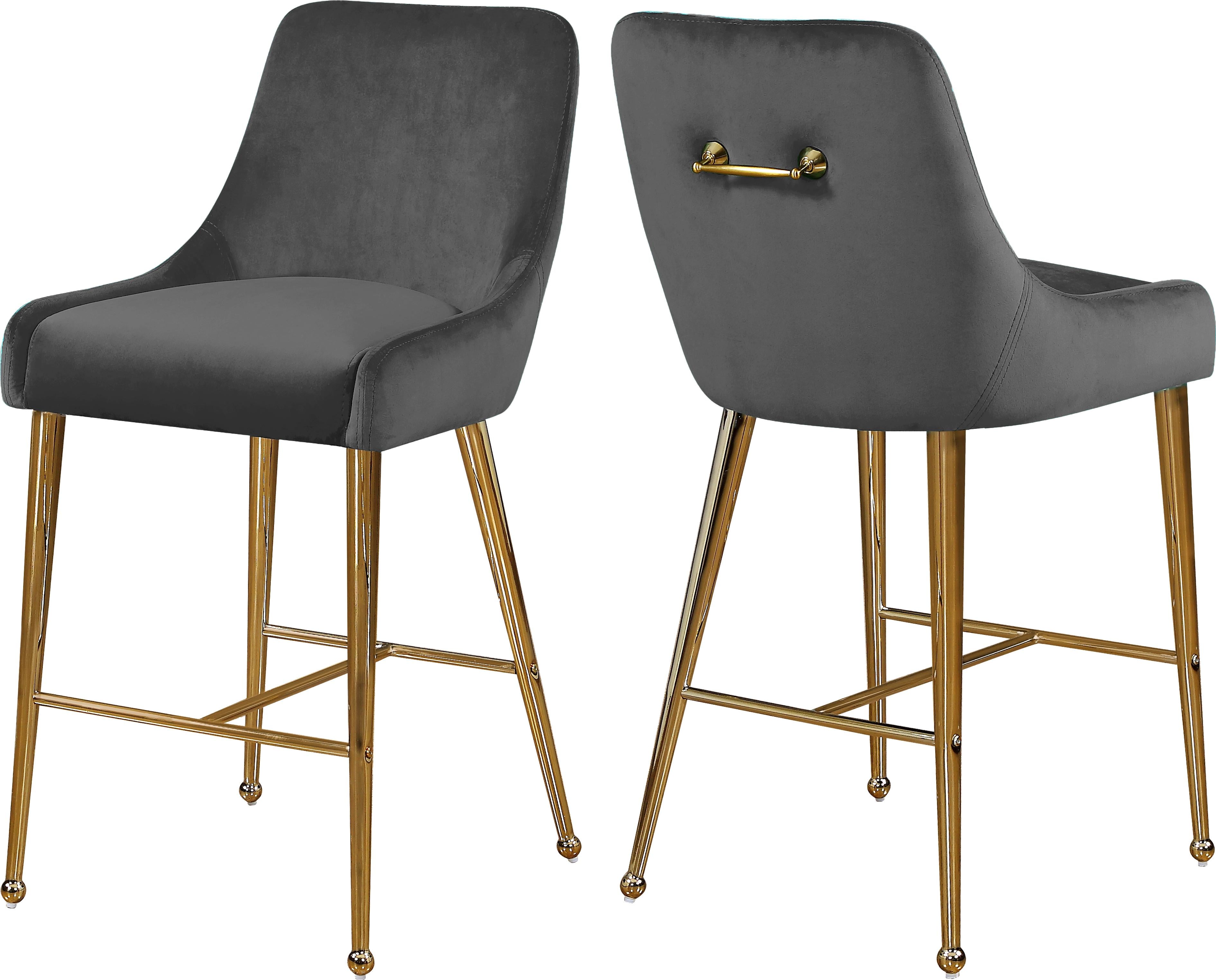Owen Grey Velvet Stool - Luxury Home Furniture (MI)