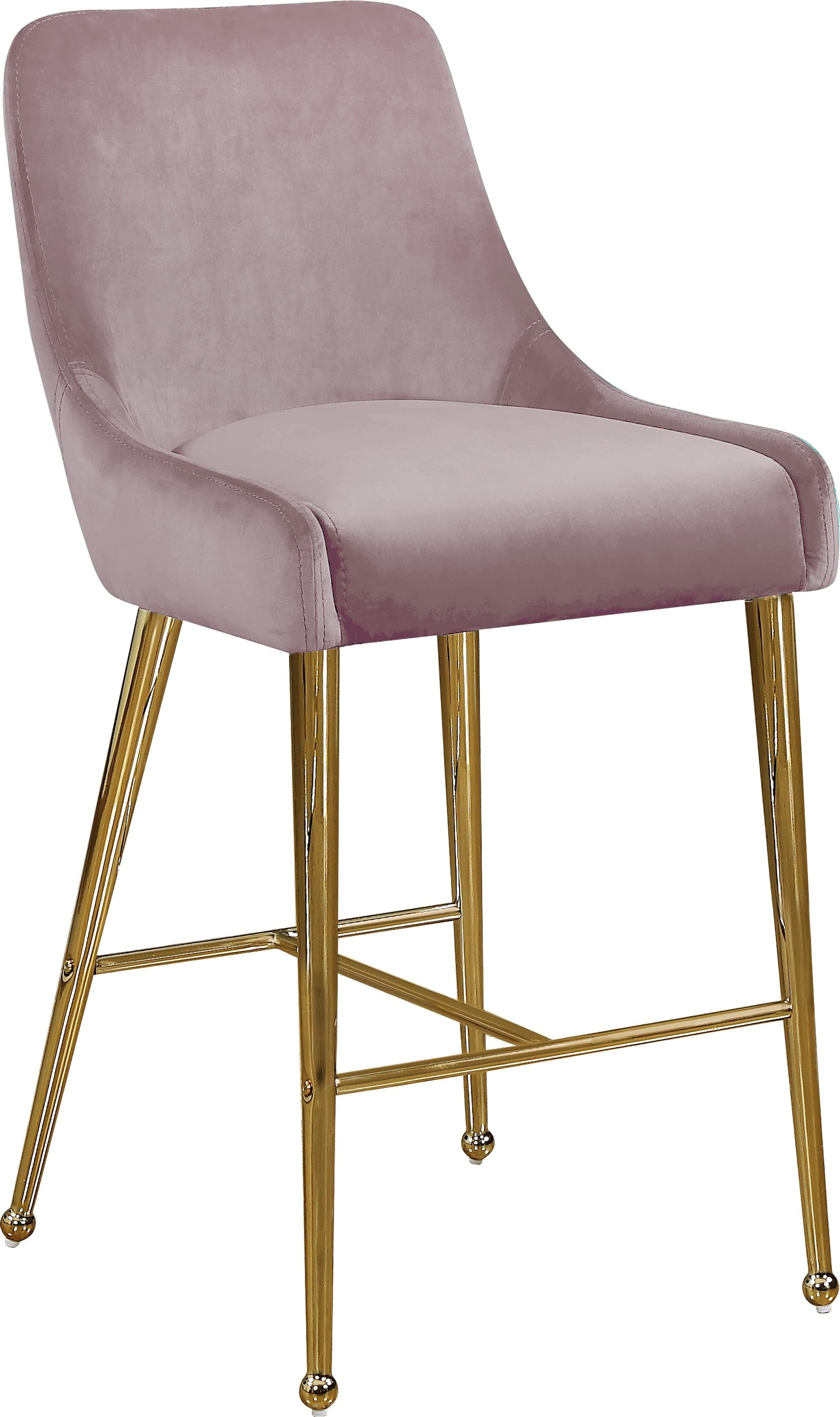 Owen Pink Velvet Stool - Luxury Home Furniture (MI)