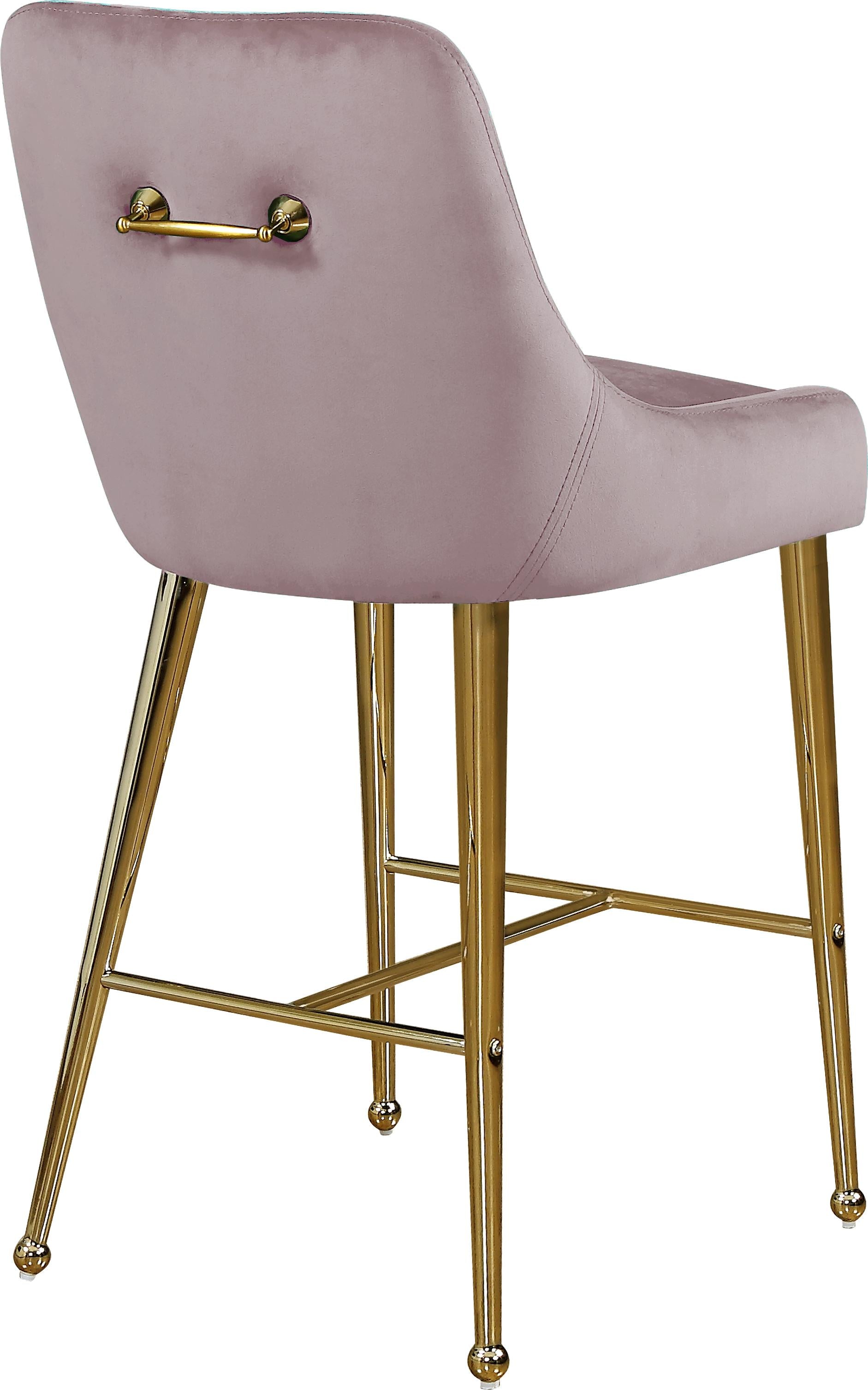 Owen Pink Velvet Stool - Luxury Home Furniture (MI)