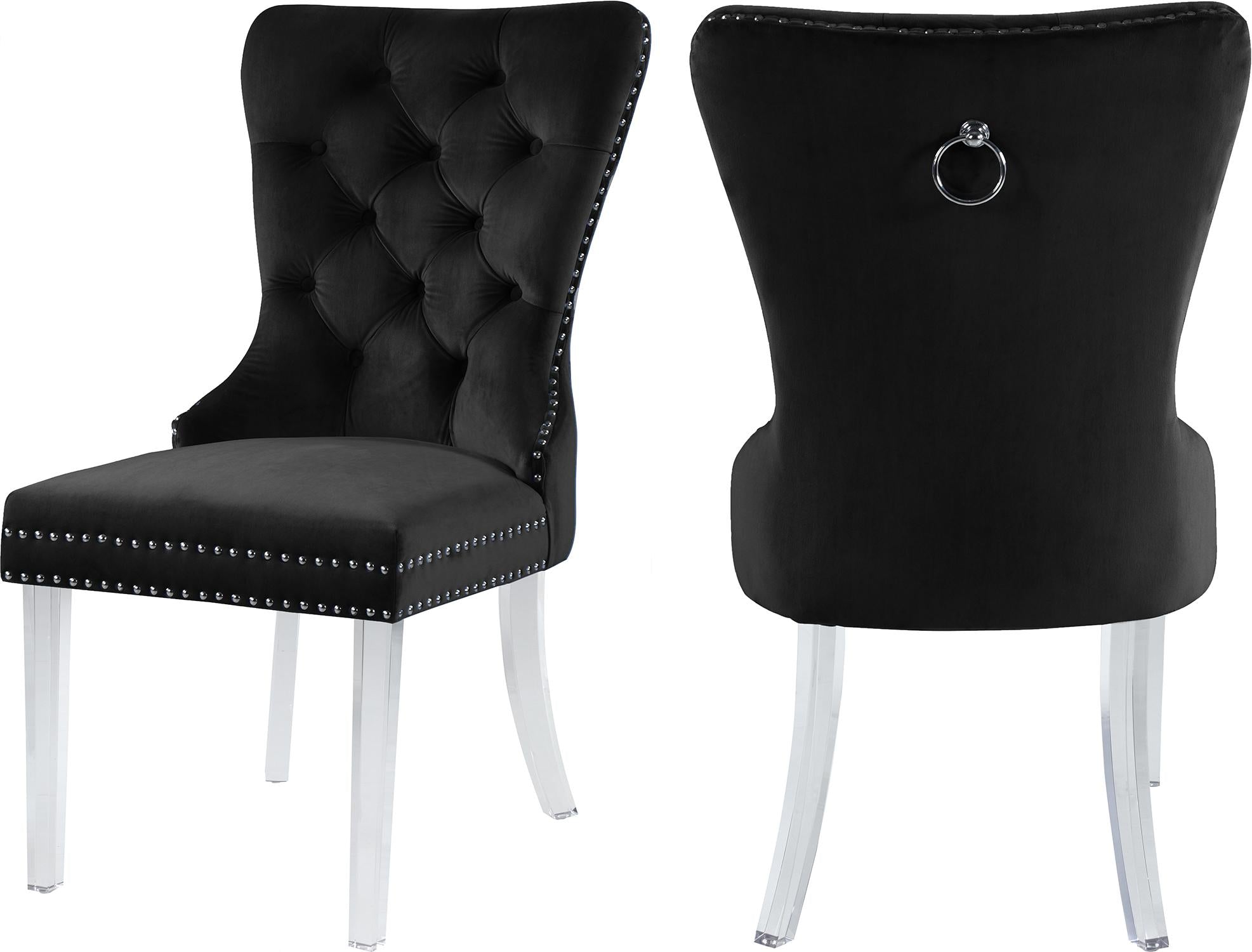 Miley Black Velvet Dining Chair - Luxury Home Furniture (MI)