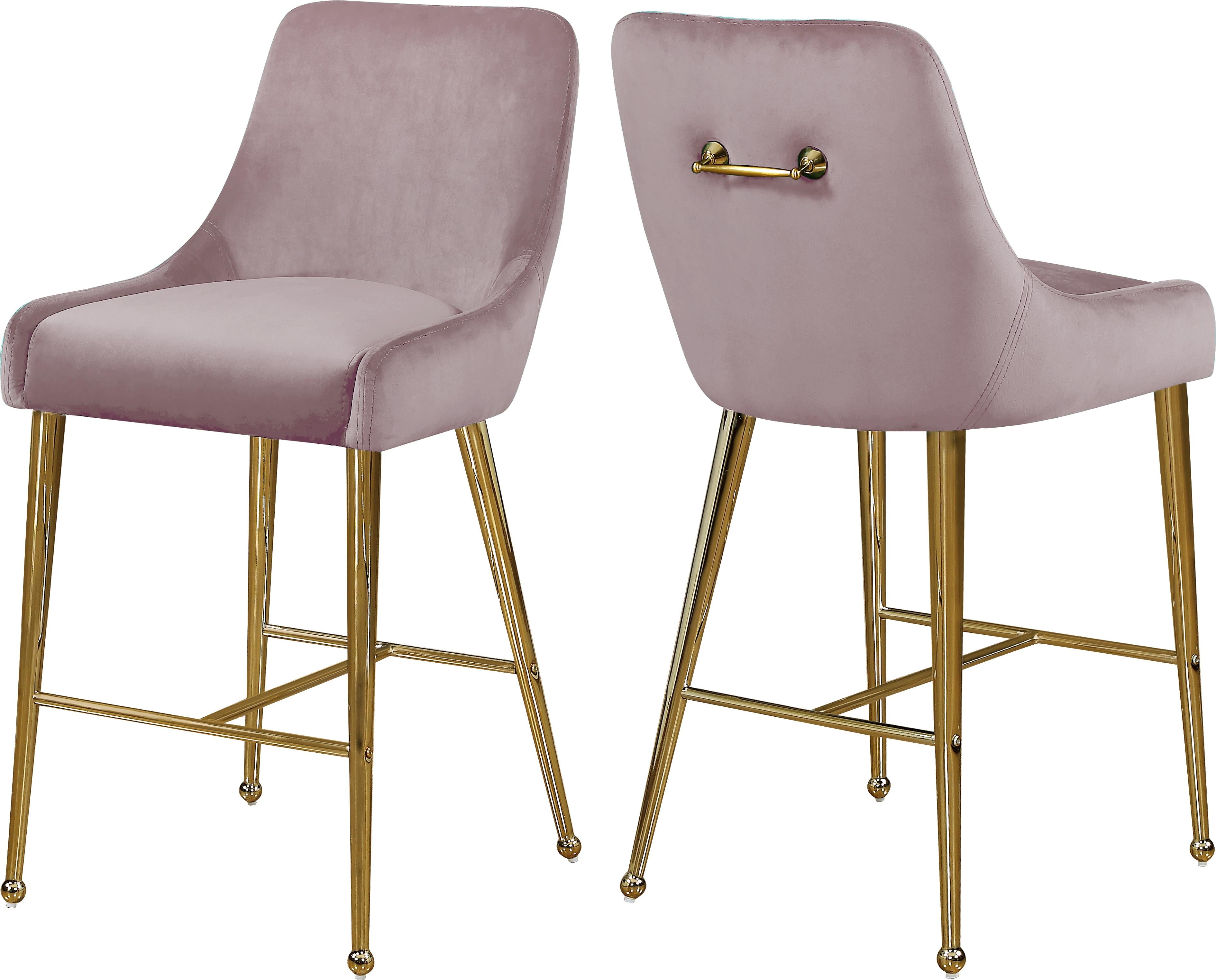 Owen Pink Velvet Stool - Luxury Home Furniture (MI)