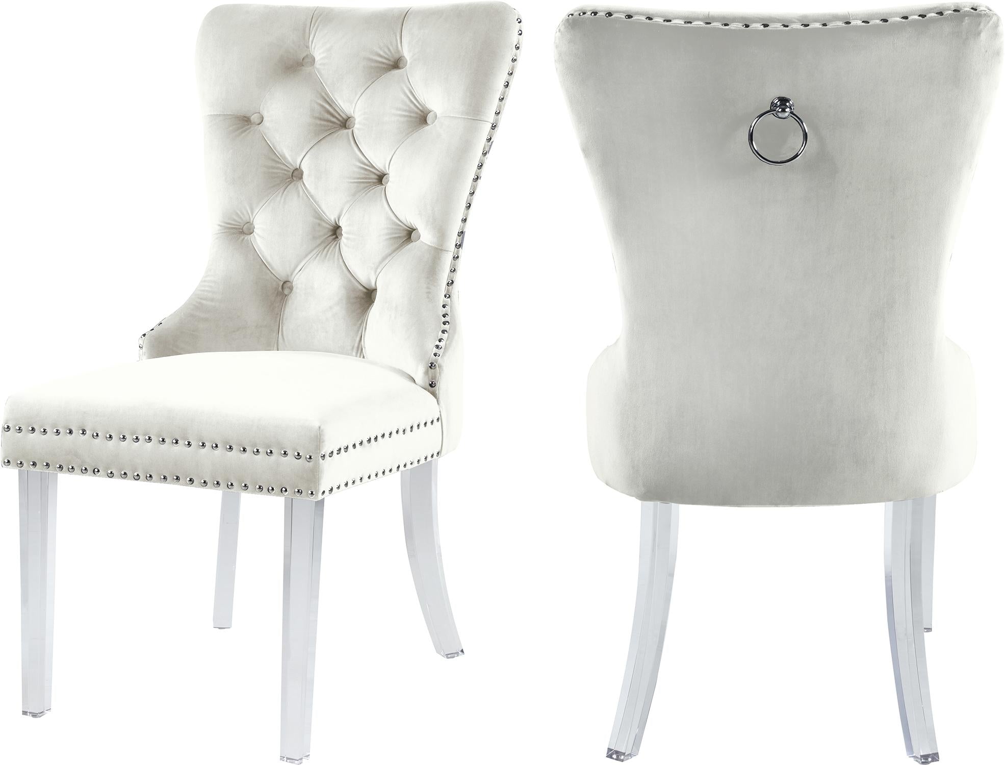 Miley Cream Velvet Dining Chair - Luxury Home Furniture (MI)