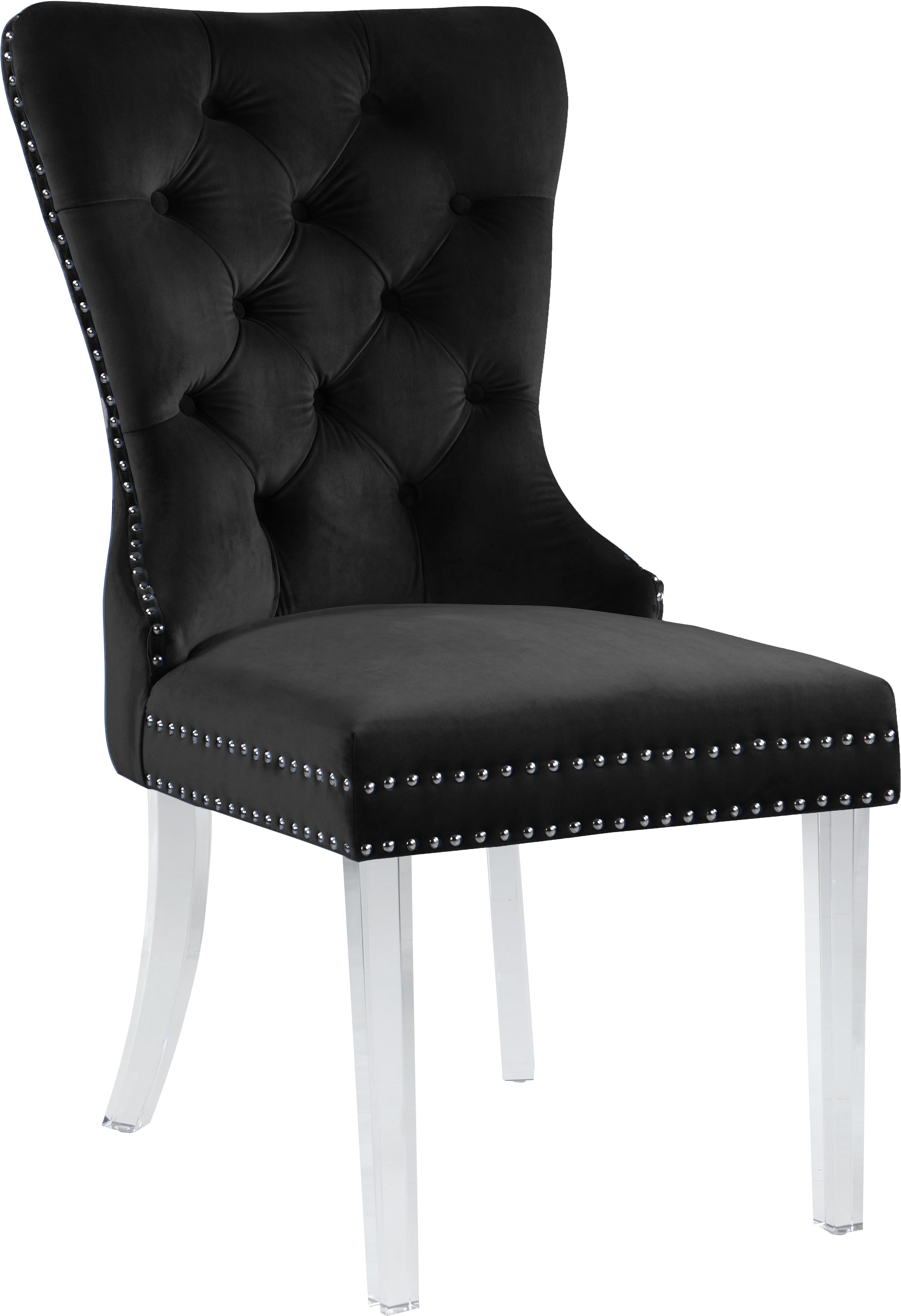 Miley Black Velvet Dining Chair - Luxury Home Furniture (MI)
