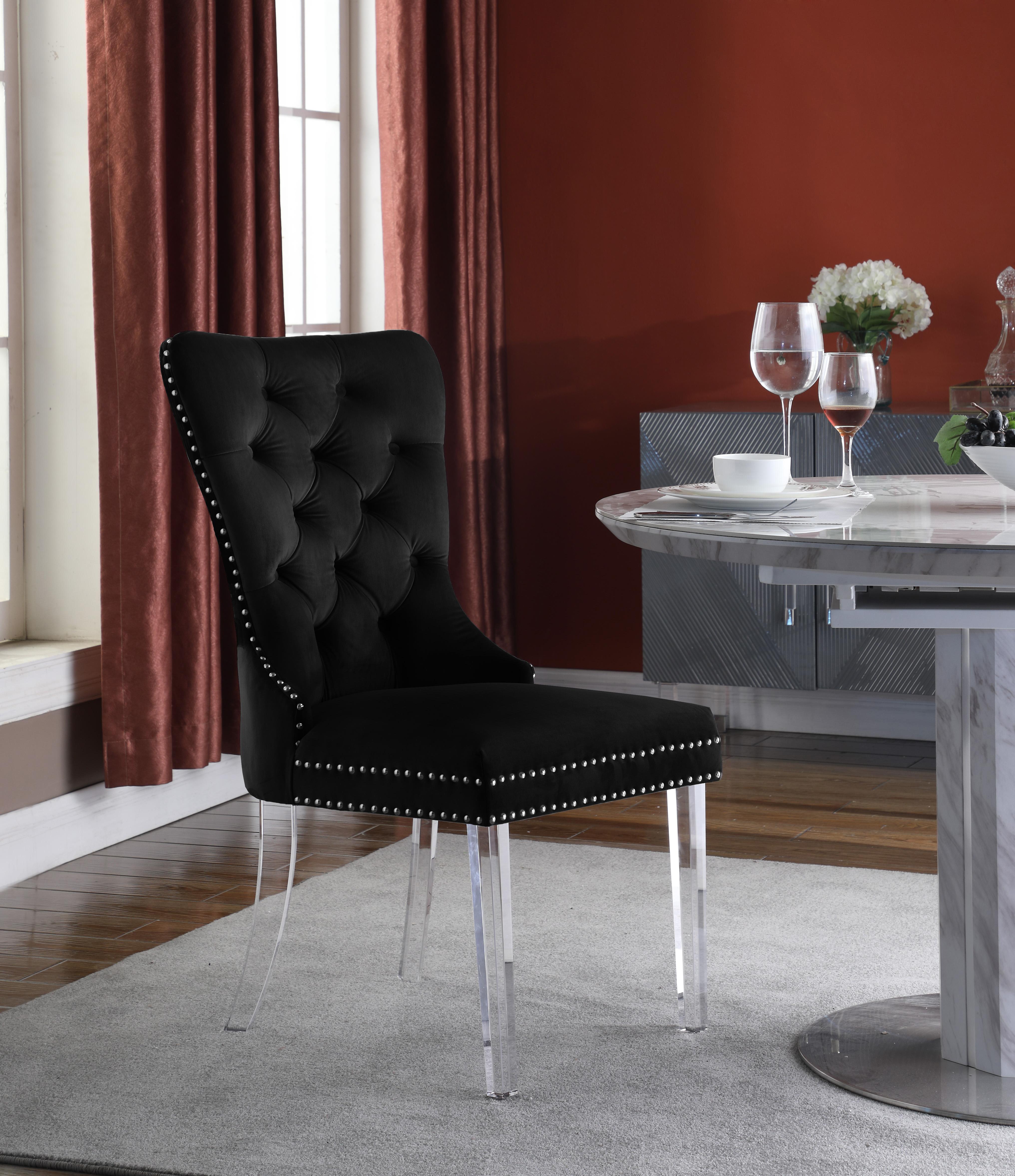 Miley Black Velvet Dining Chair - Luxury Home Furniture (MI)