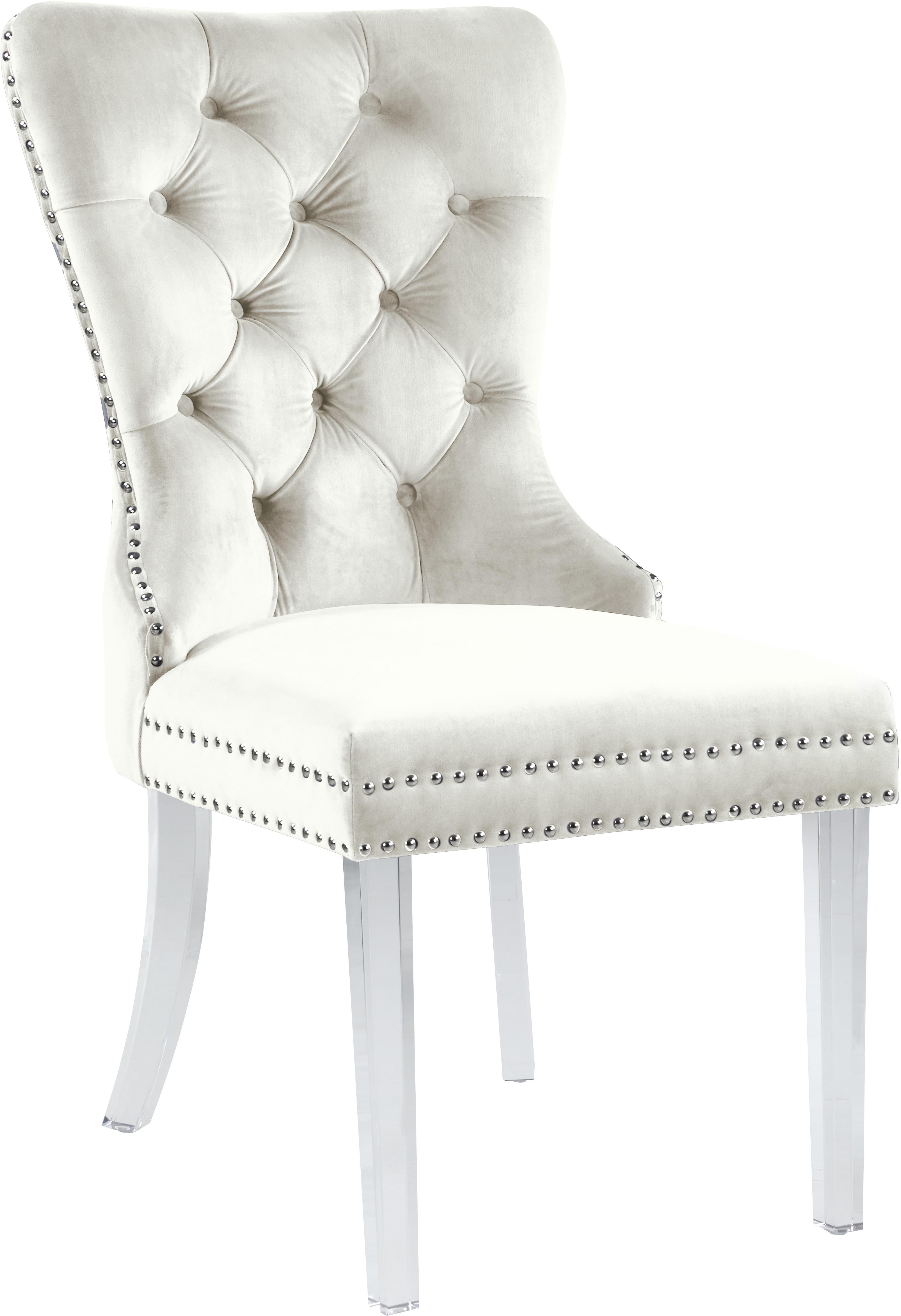 Miley Cream Velvet Dining Chair - Luxury Home Furniture (MI)