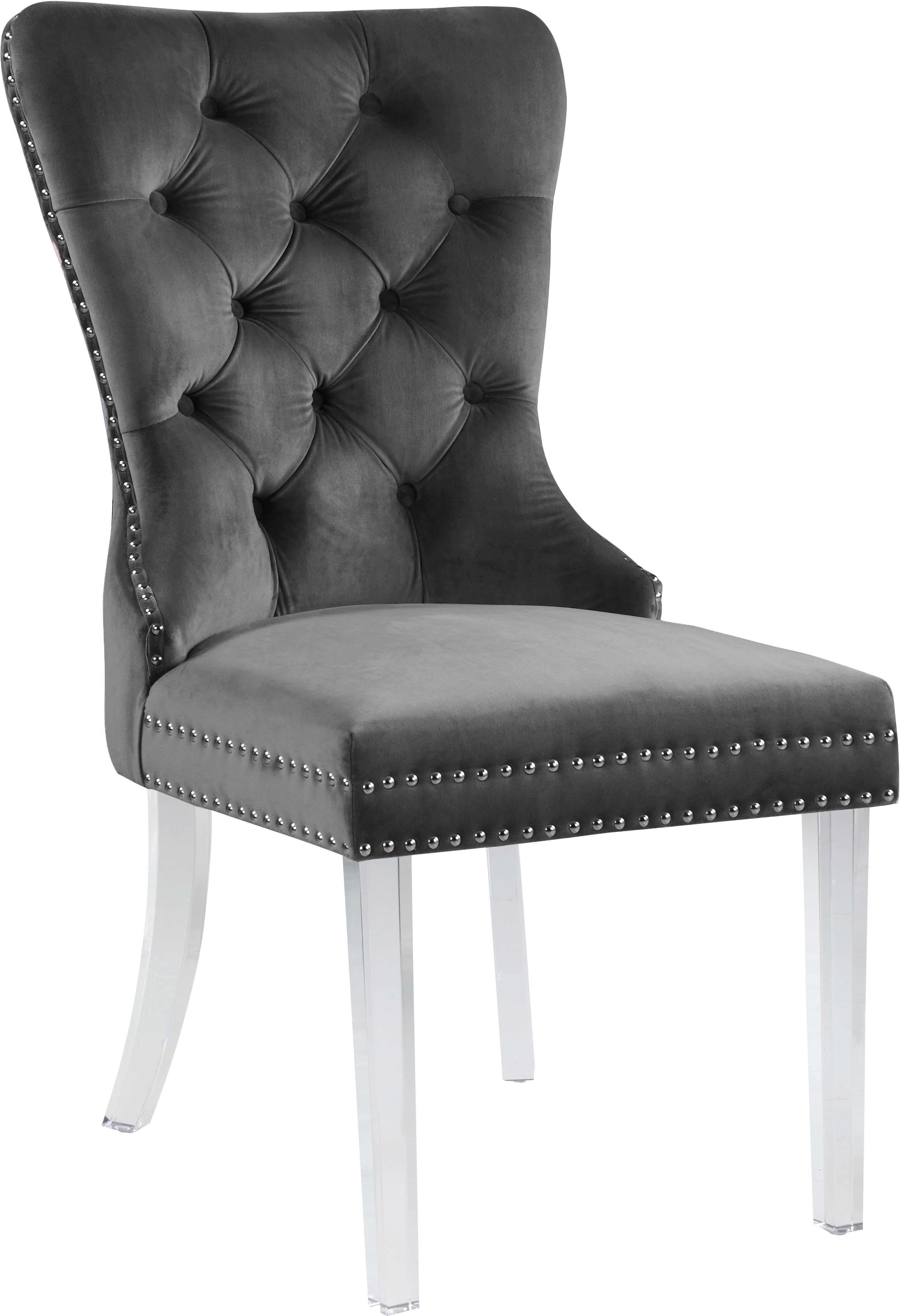 Miley Grey Velvet Dining Chair - Luxury Home Furniture (MI)