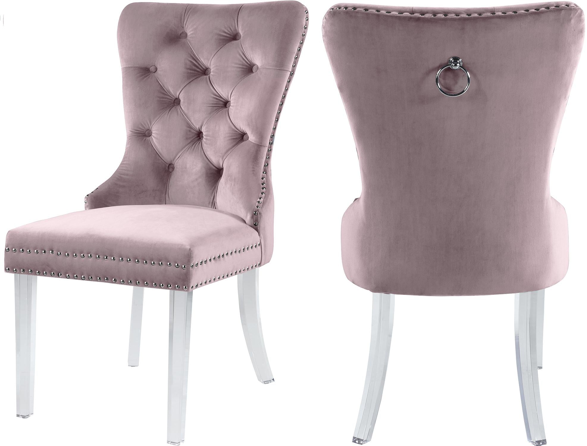 Miley Pink Velvet Dining Chair - Luxury Home Furniture (MI)